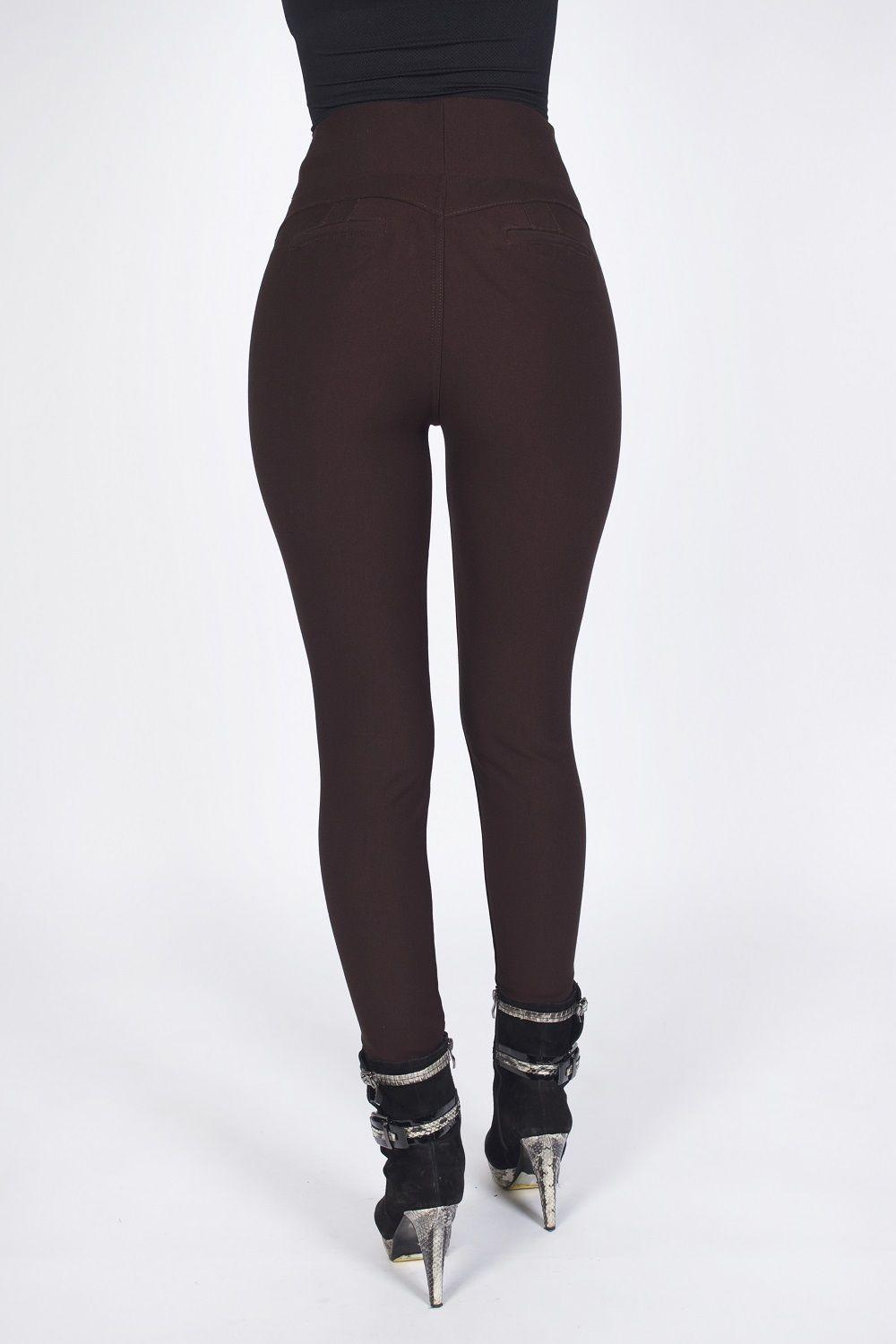 Calza twill pret. elast. Tiro alto café-2