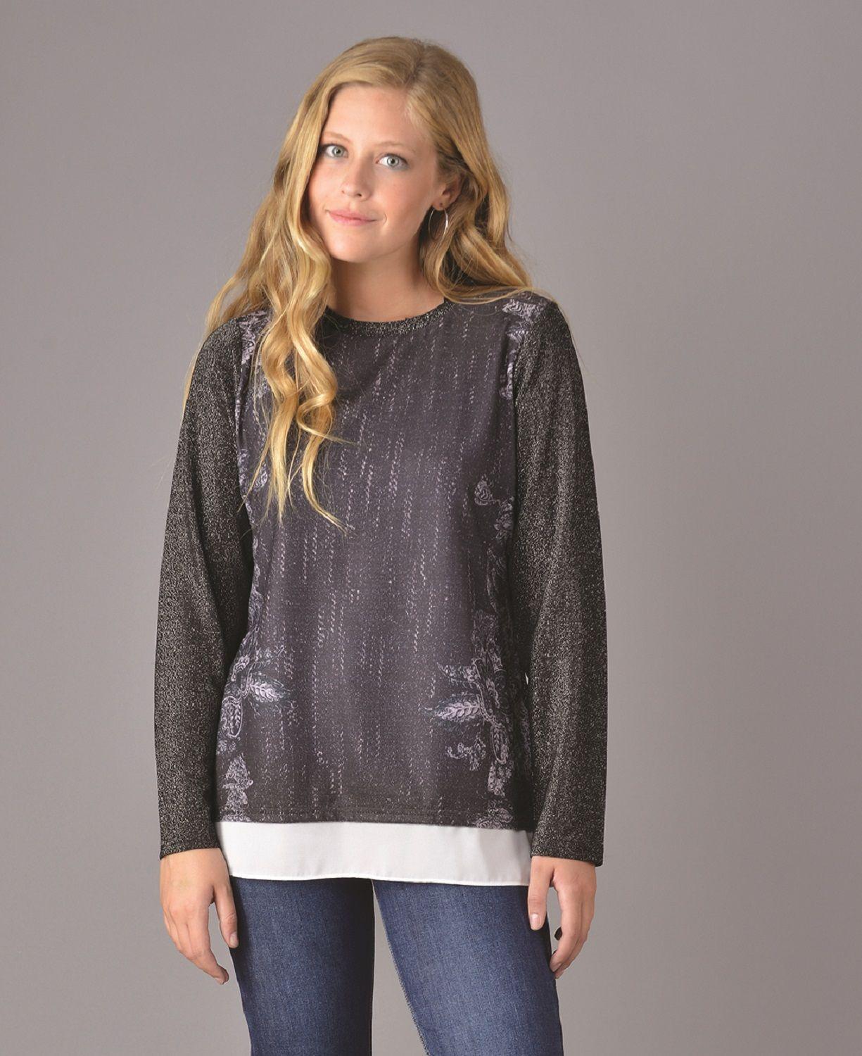 Polera printer lurex negro-0