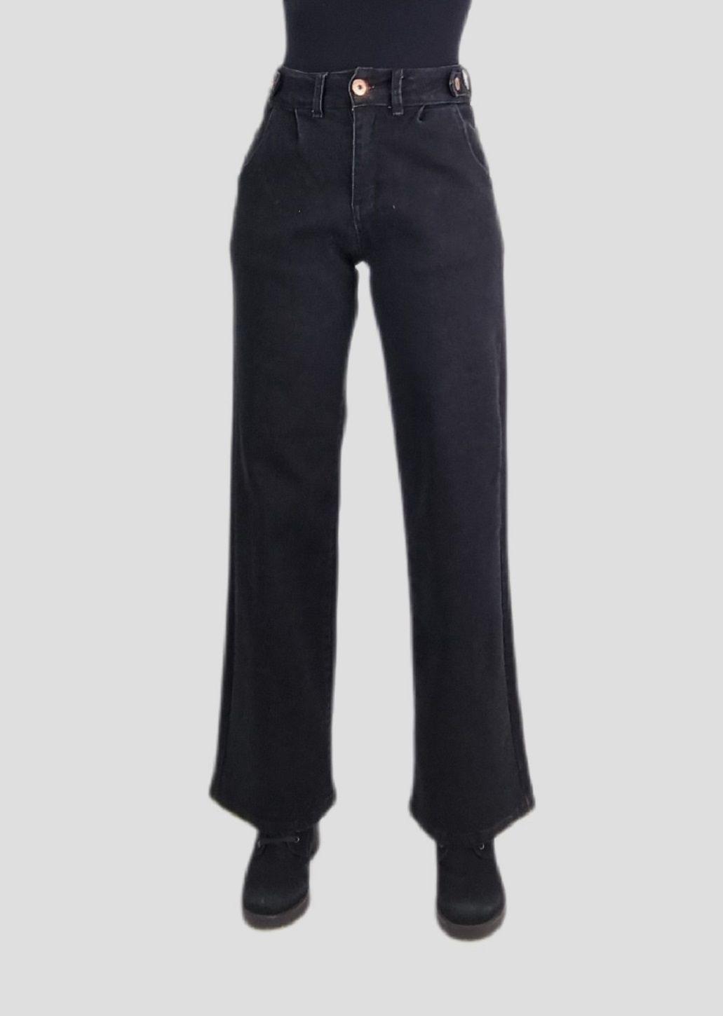 Wide leg t.alto con pinzas black-0