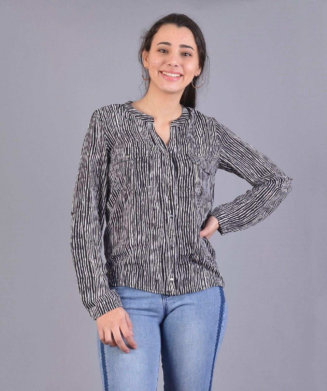 Blusa rayas negro-0