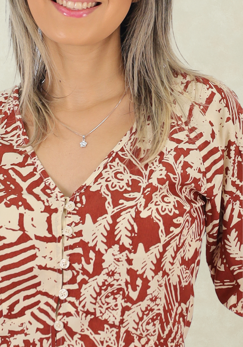 Blusa Manga 3/4 Estampada  Ladrillo Tentation-2