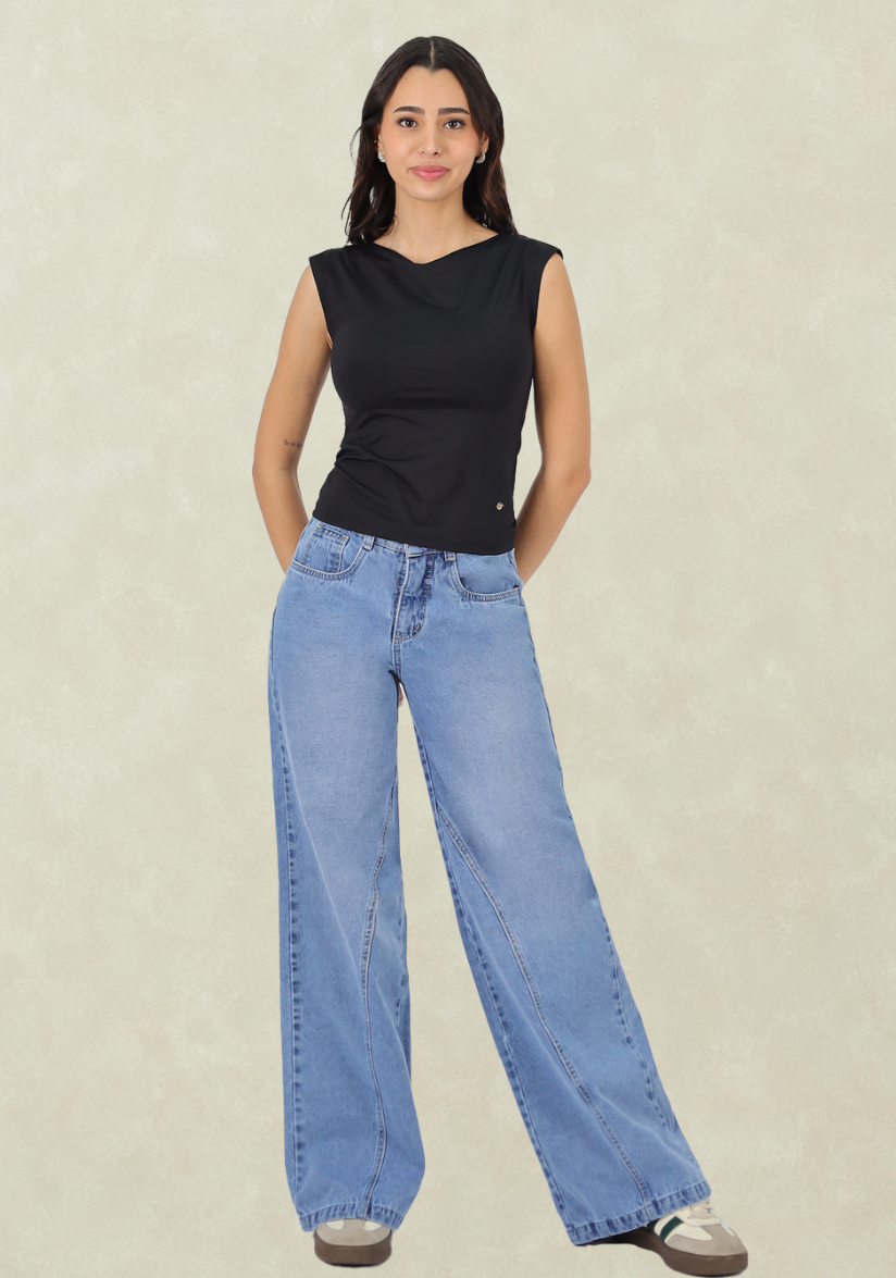 Wide Leg Celeste Corte Pierna-0