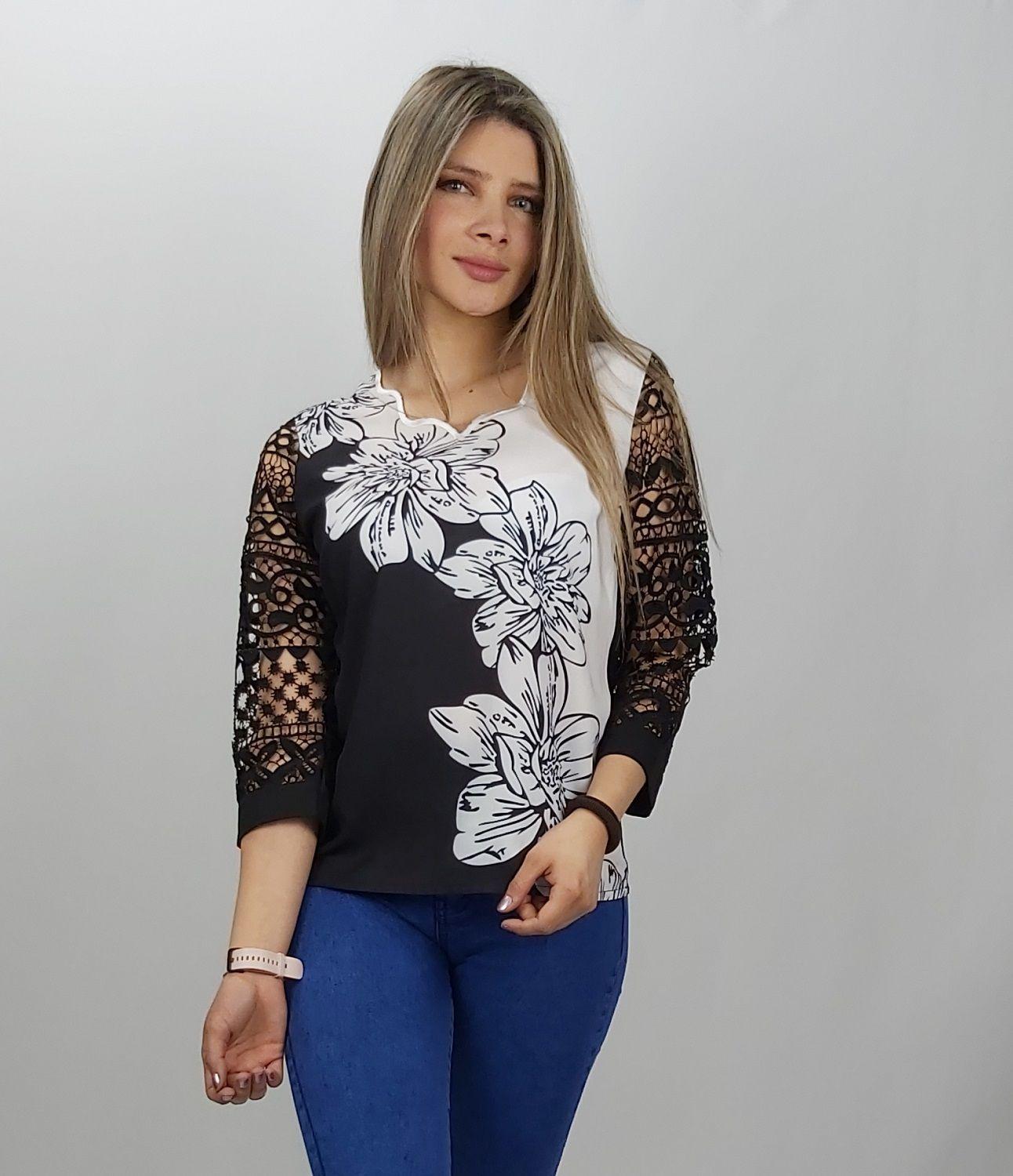 Polera printer flor-0