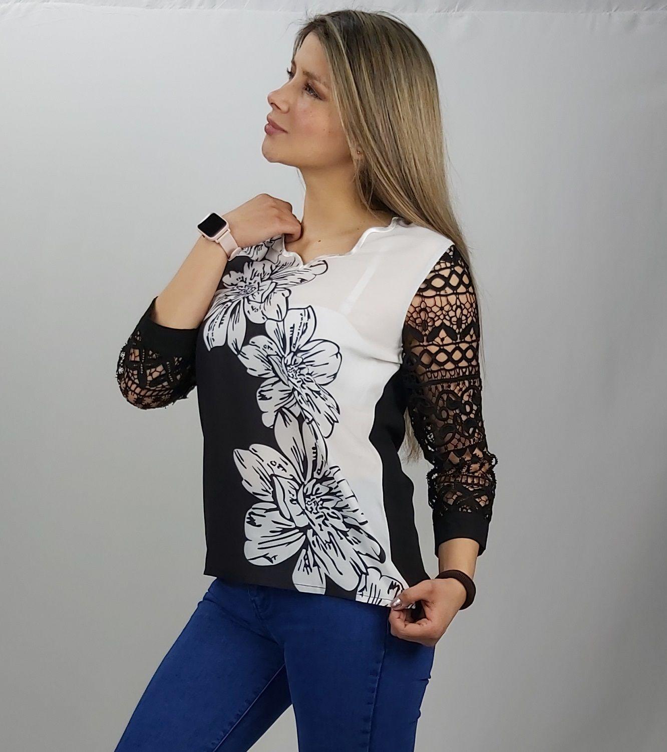 Polera printer flor-1