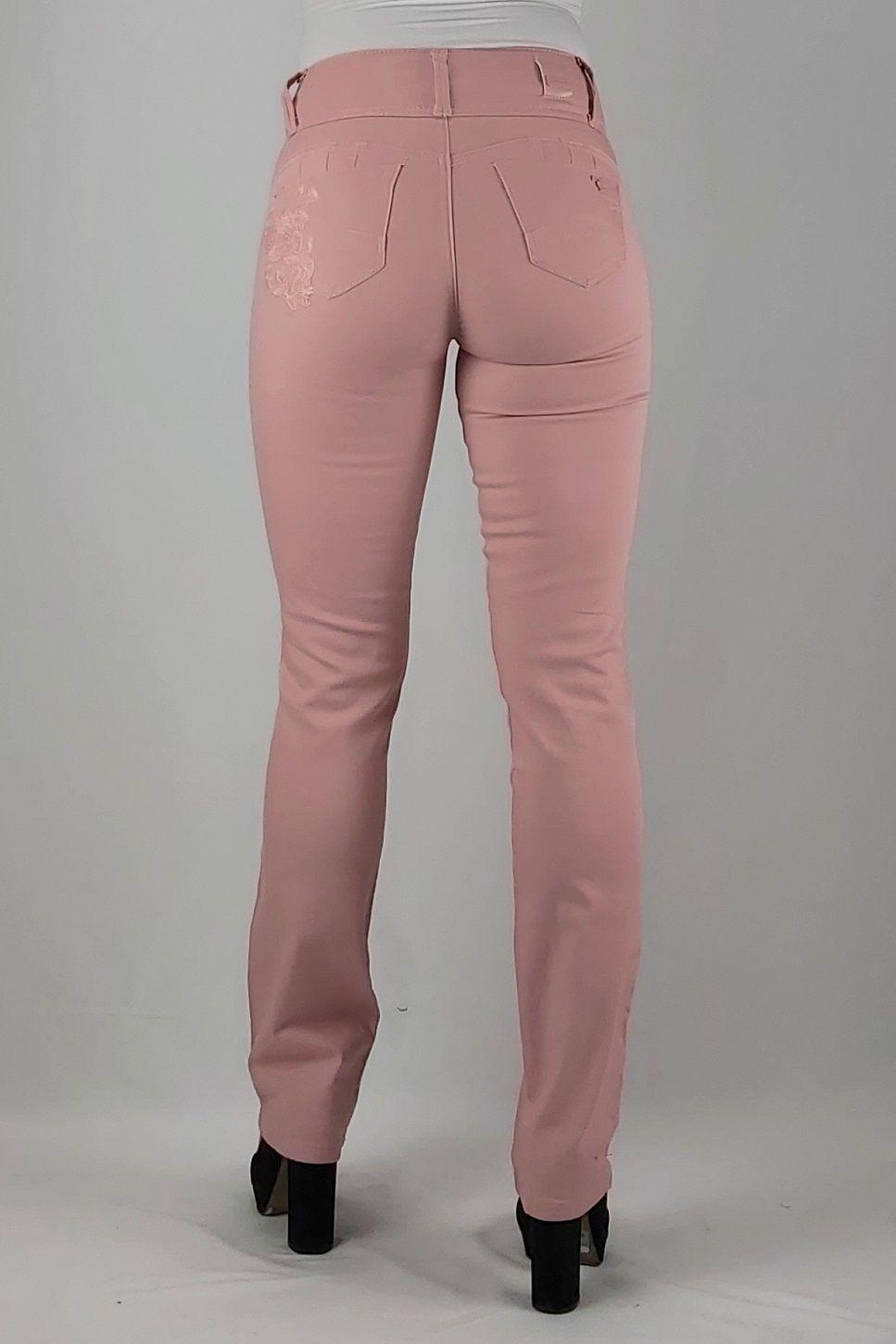 Pantalon gab. bordado t alto recto palo rosa-1