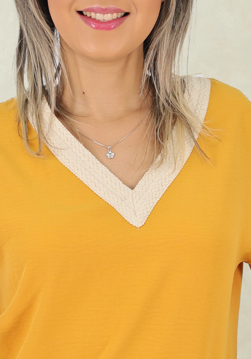 Bluson  Aplic. Macrame Mostaza Tentation-2