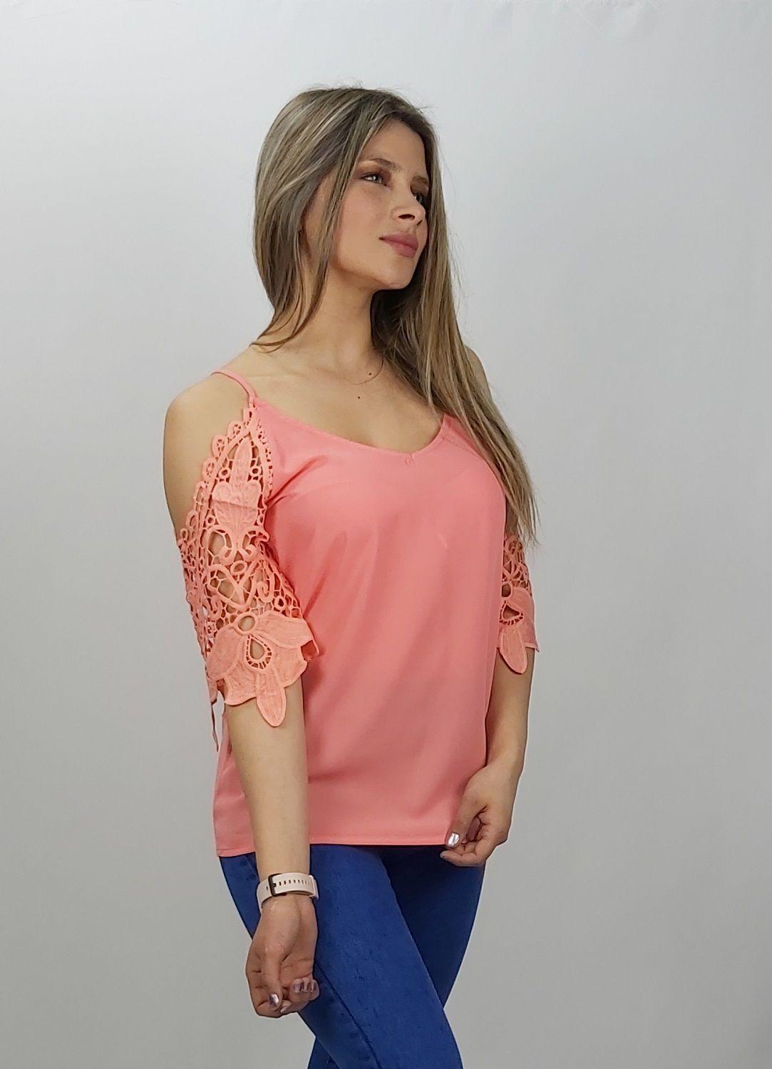 Polera crochet manga -1
