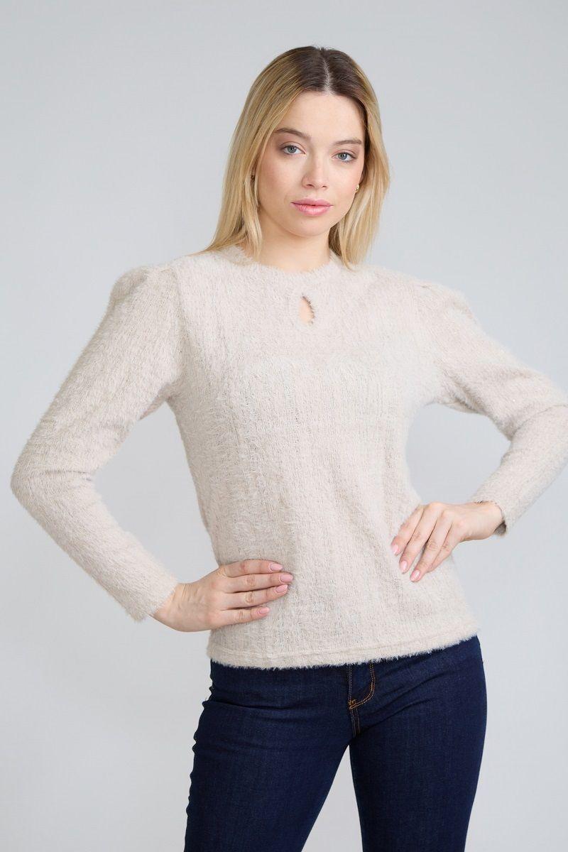 Sweater Angora Lurex Beige Tentation-0