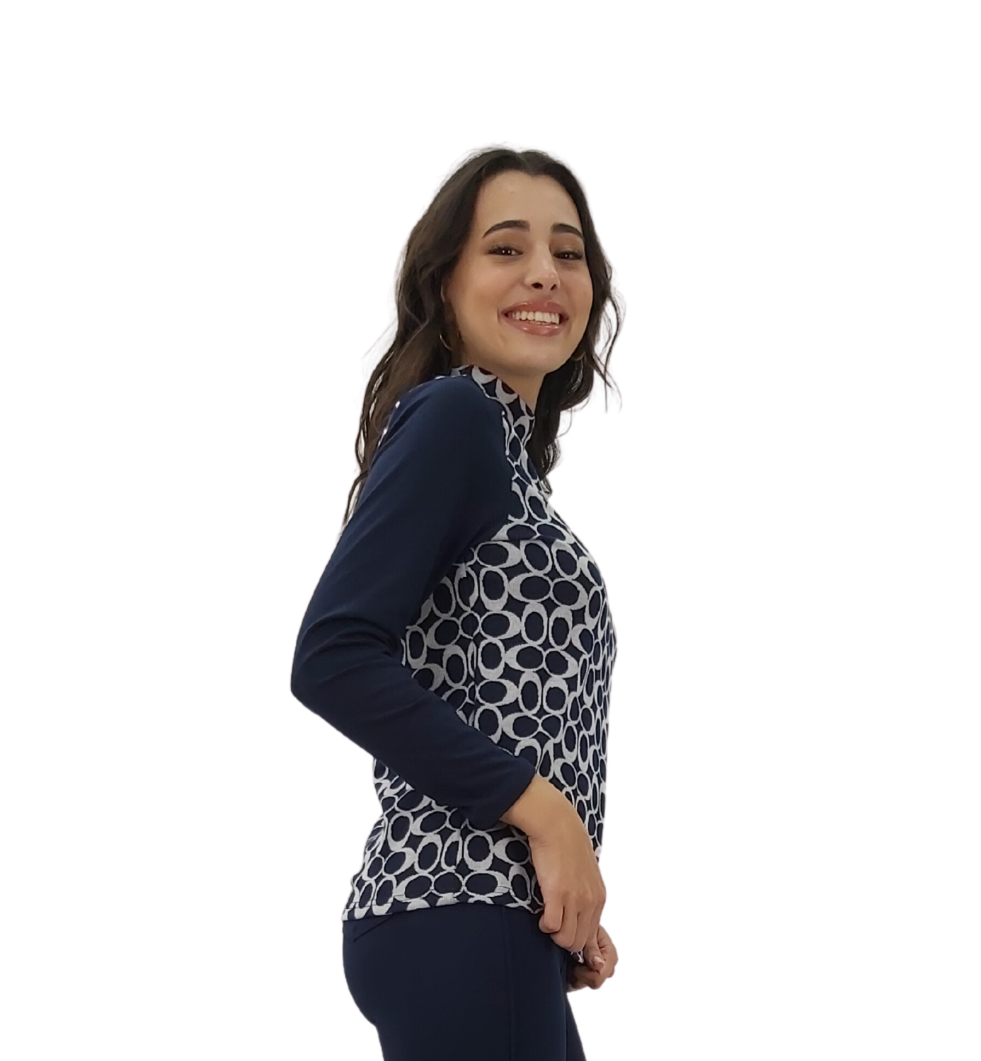 Polera Bicolor Azul-1