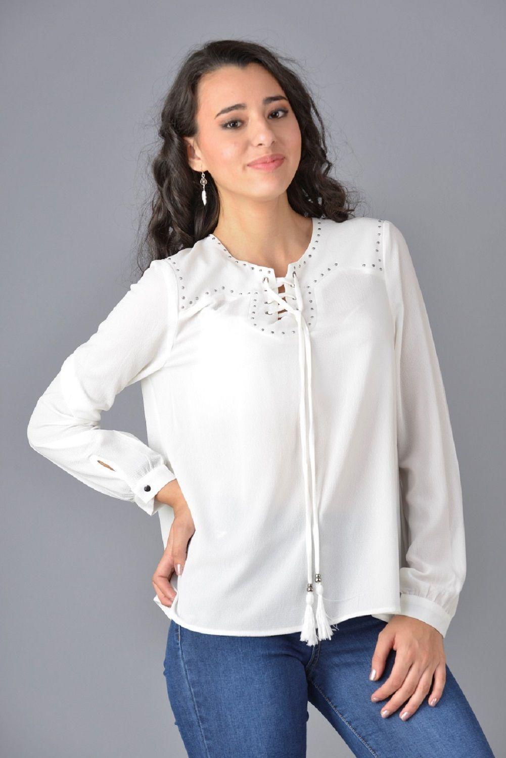 Bluson con tachas blanco-0