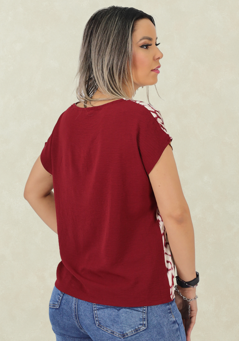 Top Seda Estampada Burdeo Tentation-1