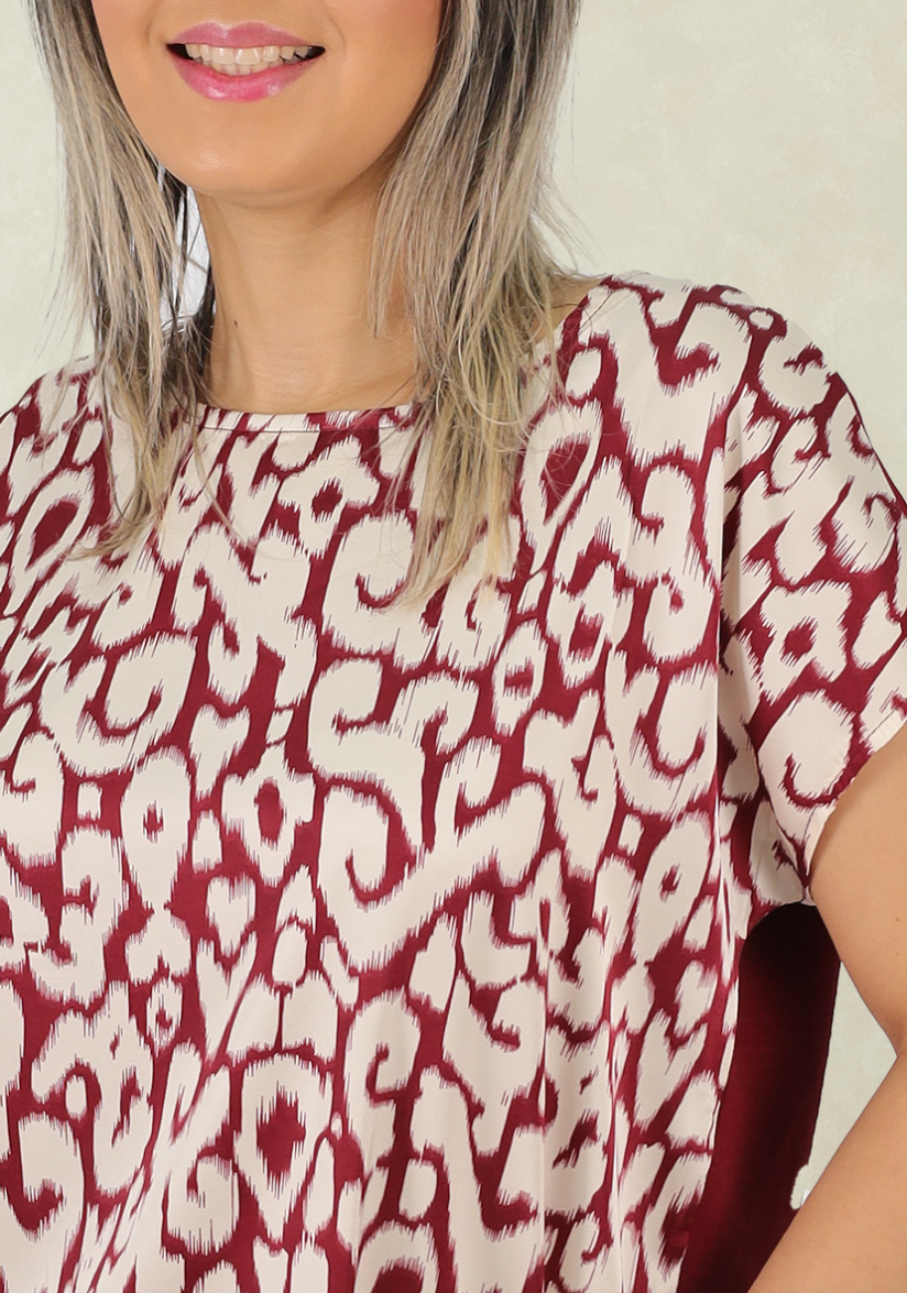 Top Seda Estampada Burdeo Tentation-2