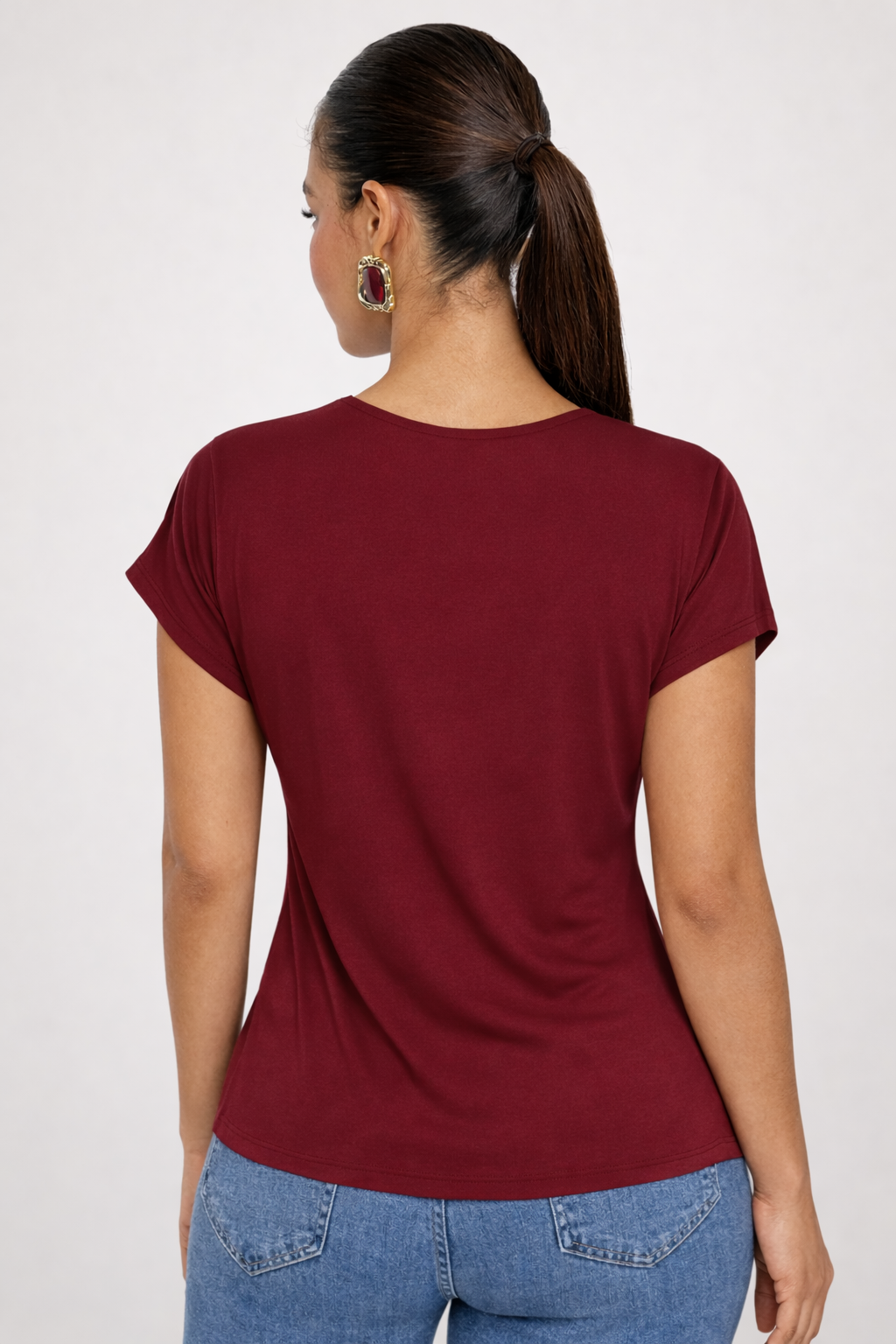 Top Seda Estampada Burdeo Tentation-1