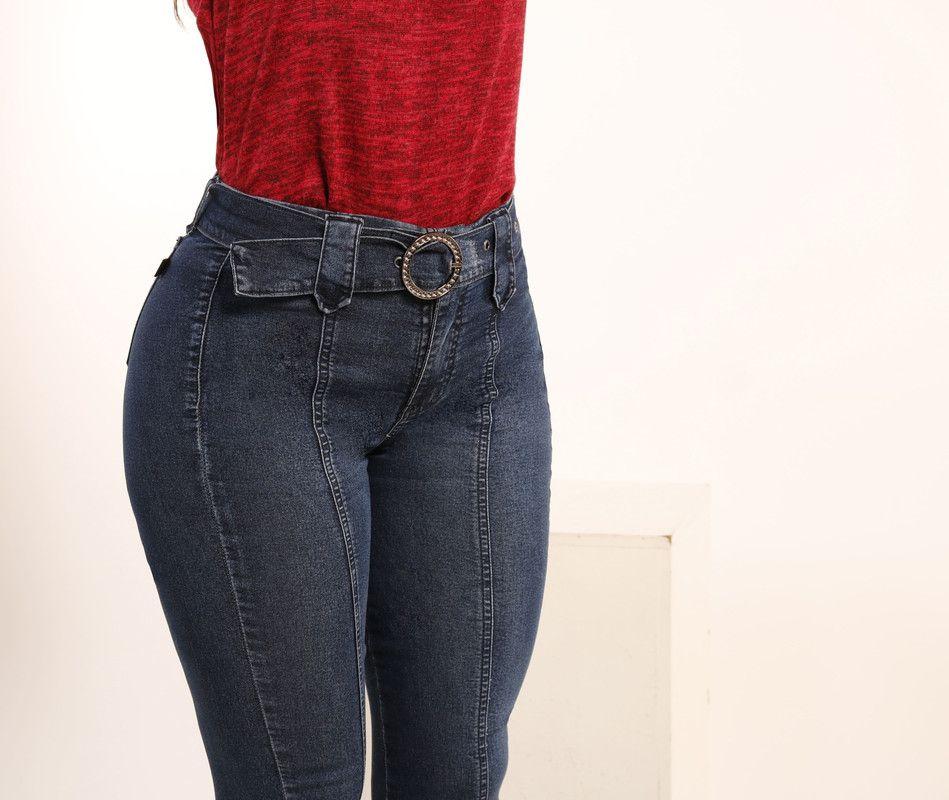 Jeans Cortes Pierna Flare Azul Tentation-2