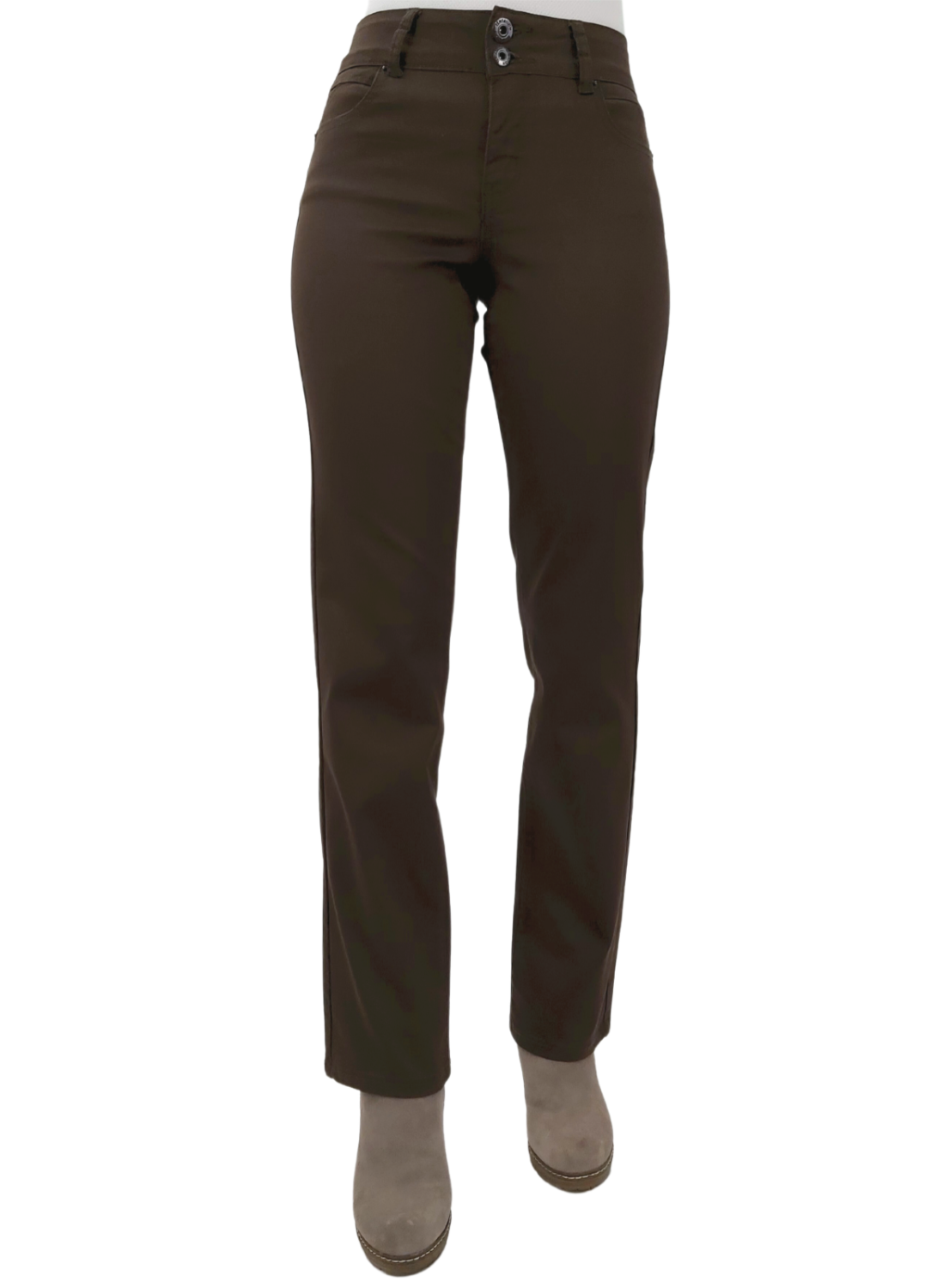Pantalon Gabardina Recto Café-0