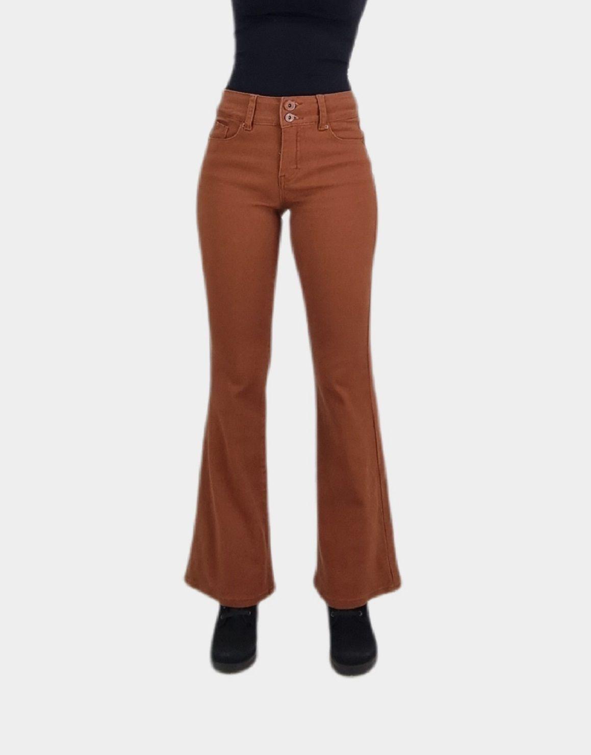 Jeans flare bottom marron-0