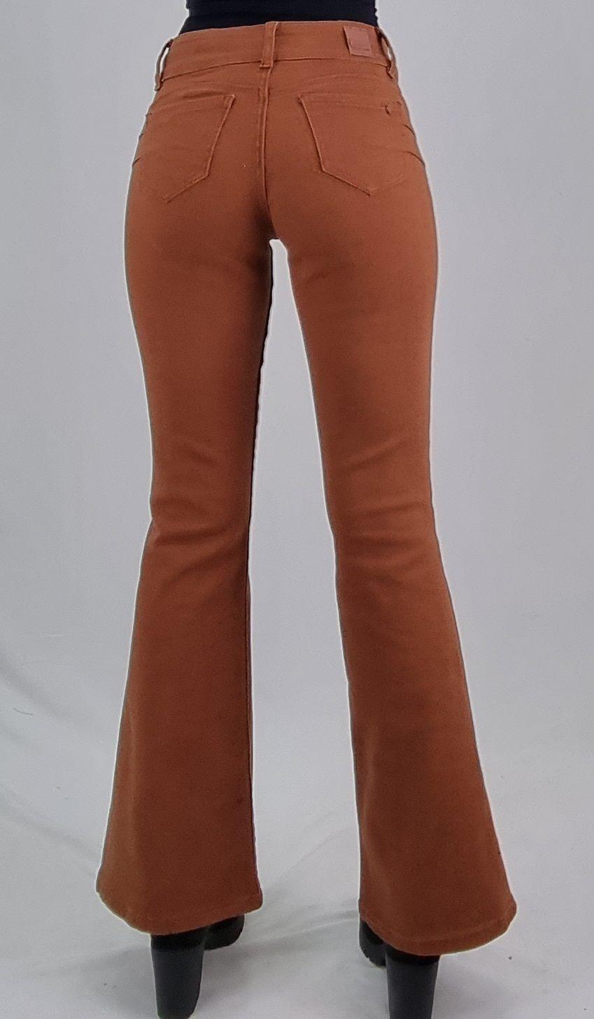 Jeans flare bottom marron-3
