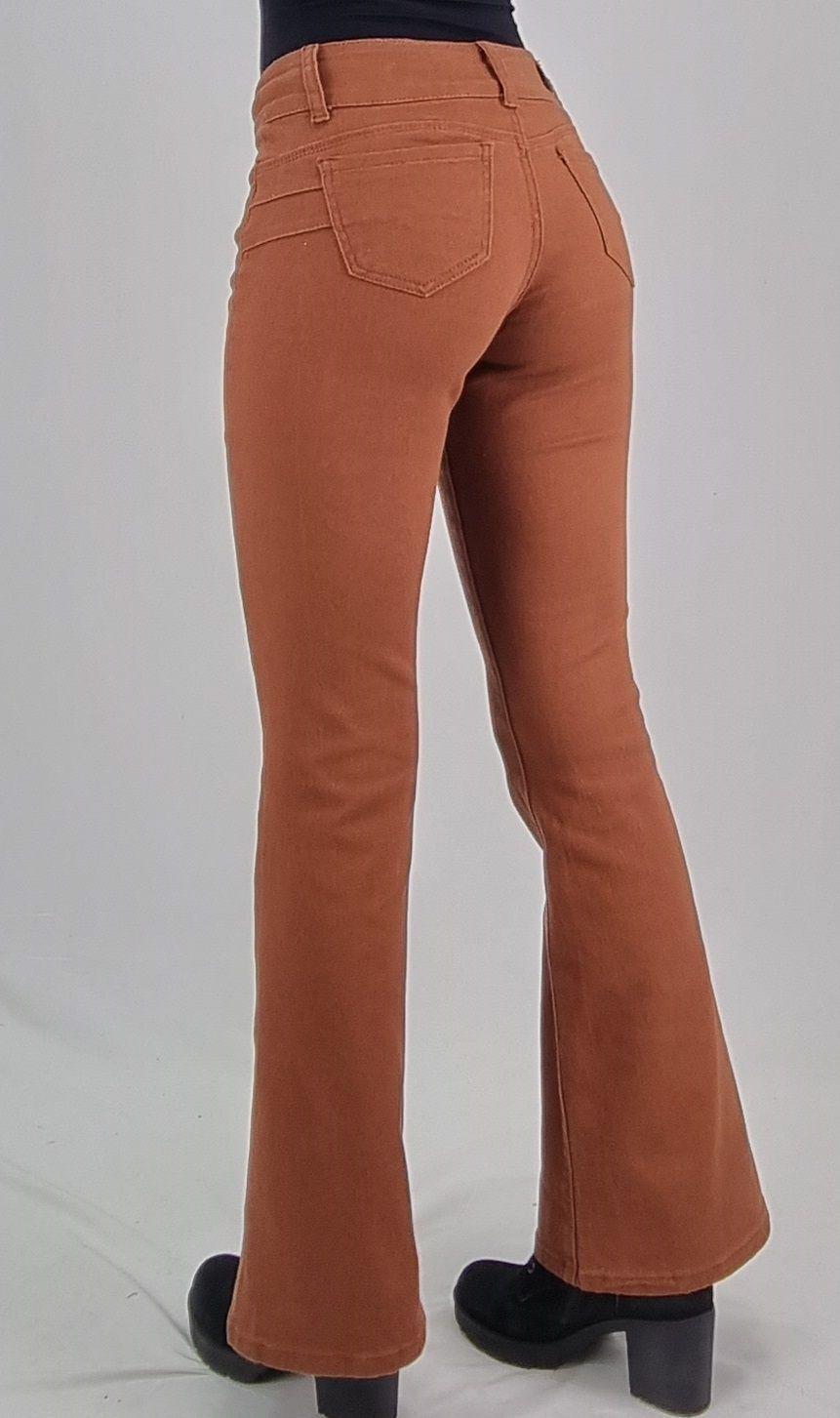 Jeans flare bottom marron-2