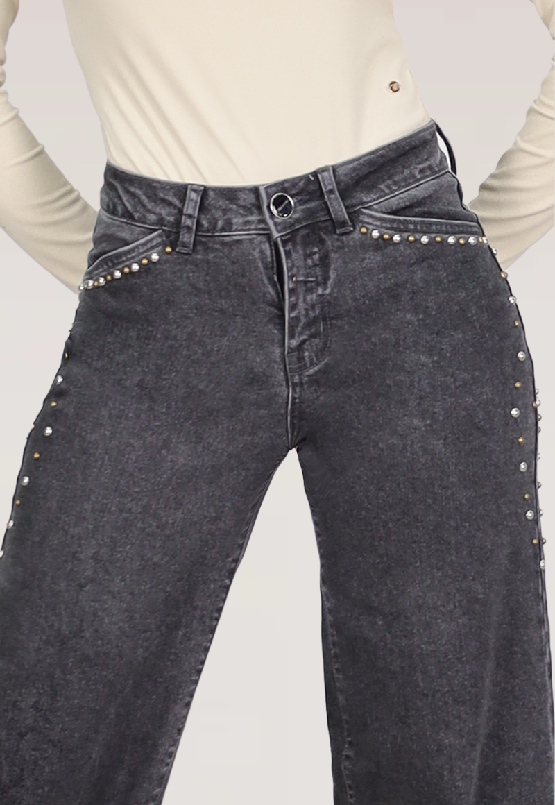 WIDE LEG TACHAS  TIRO MEDIO Gris-2