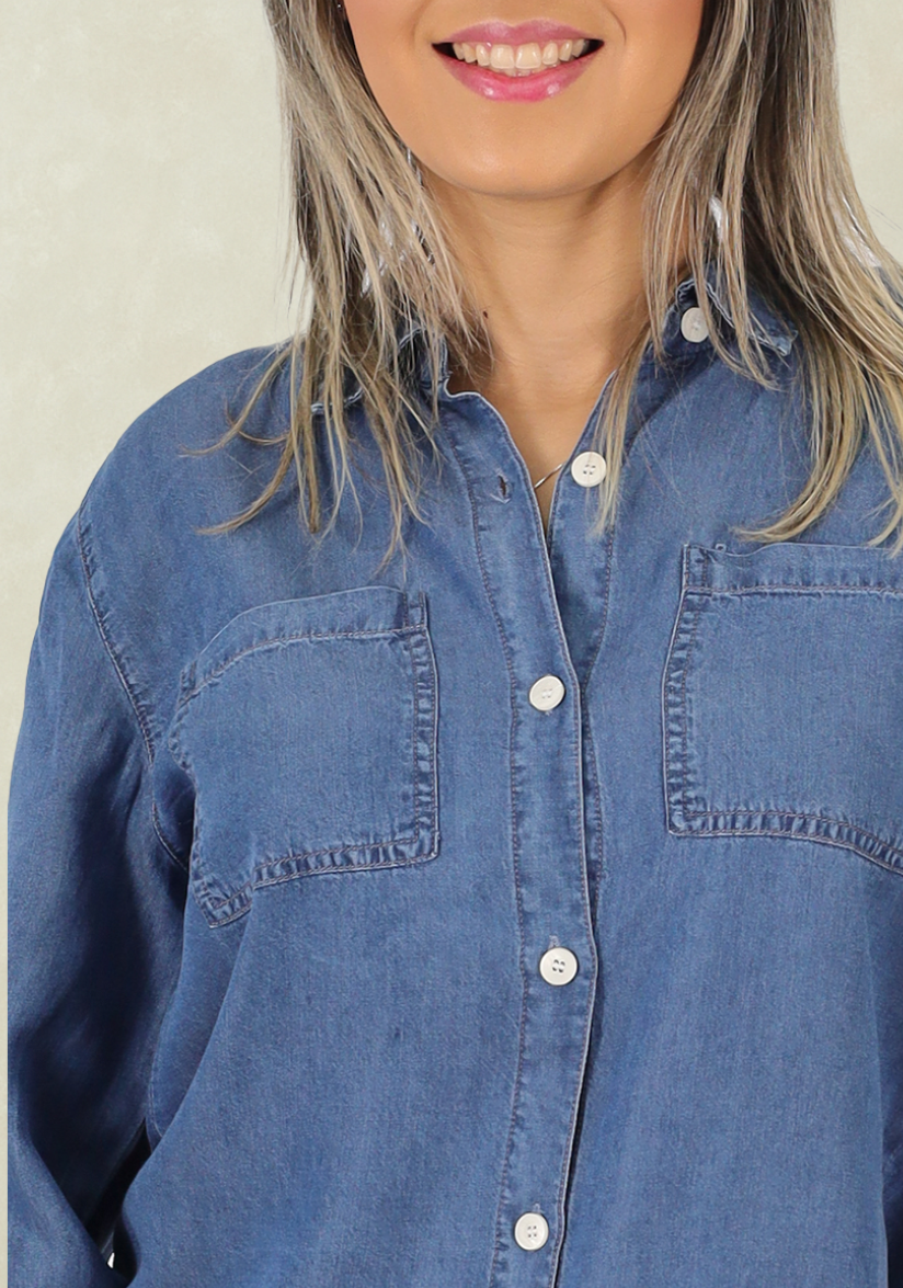 Blusa Tencel Azul Tentation-2