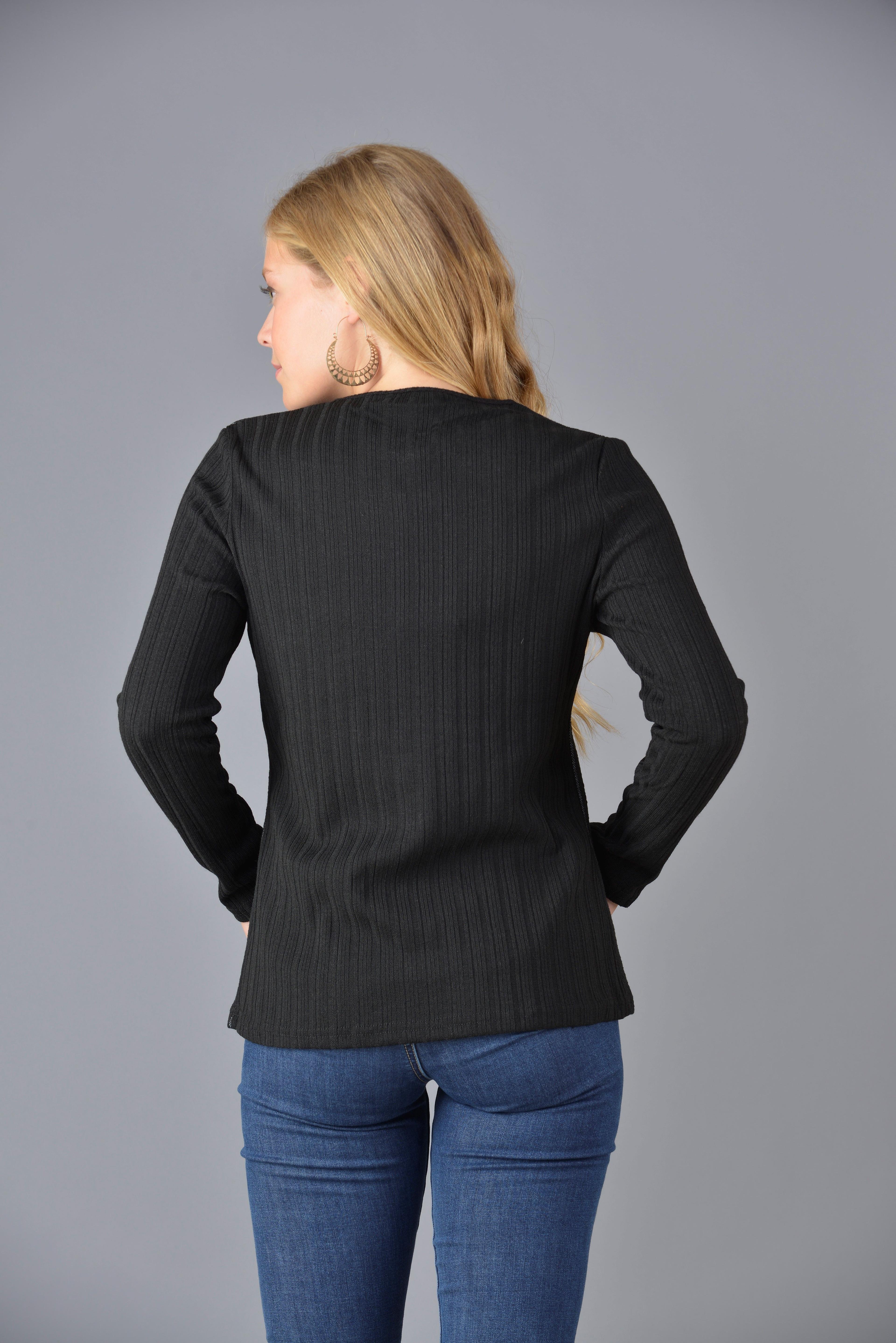 Polera lanilla ojal raya negro-2