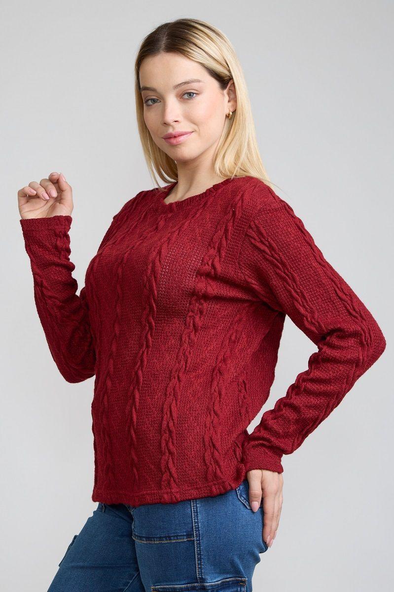 Sweater Trenzado Ladrillo Tentation-2