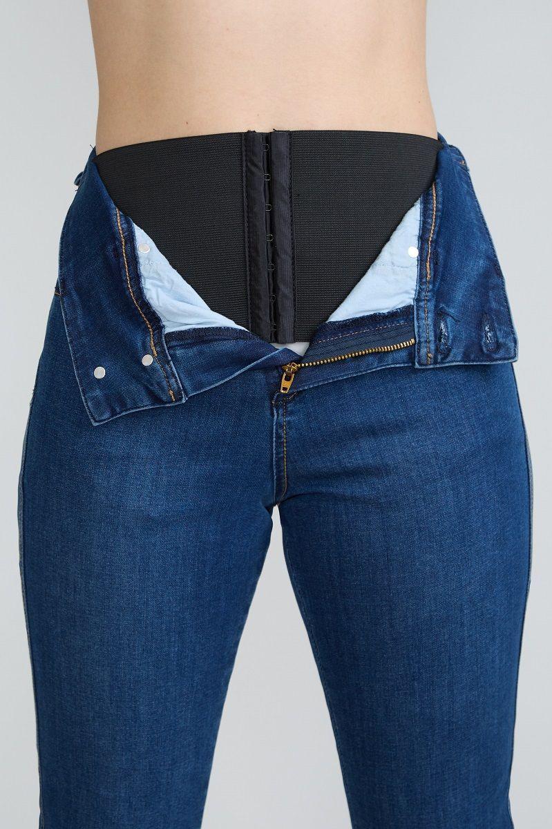Jeans Pitillo Tiro Alto Con Faja Elasticada Interior Azul Tentation-0