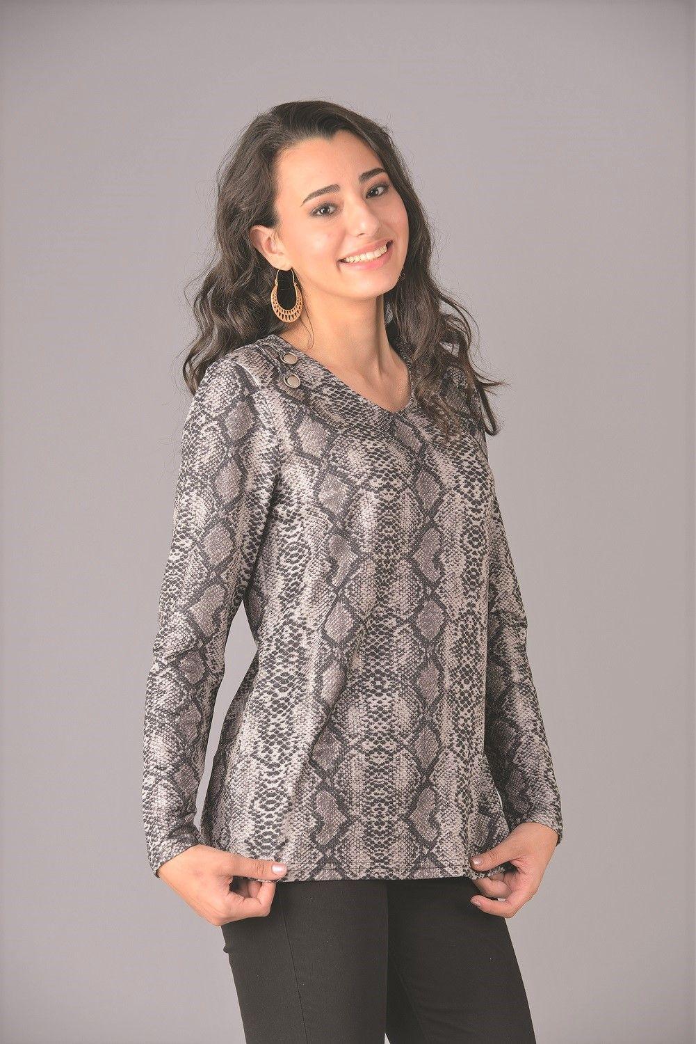 Polera serpiente lurex negro-0