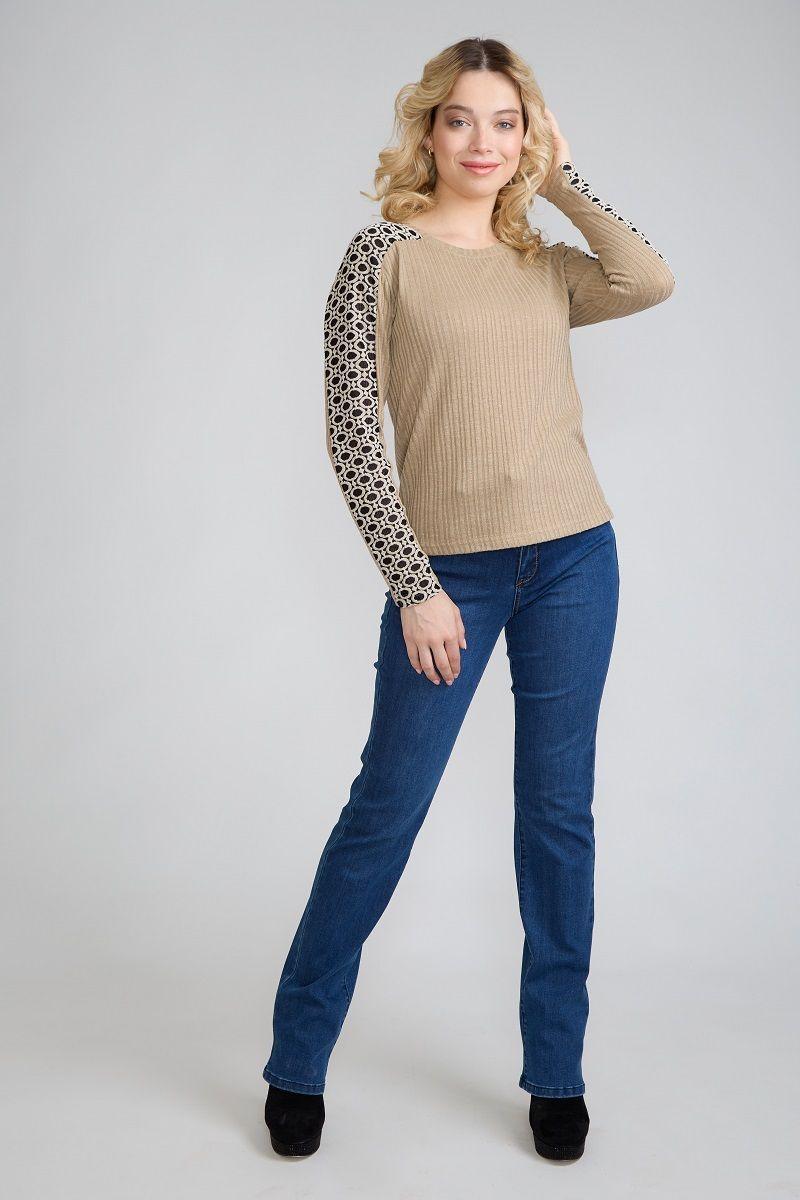 Jeans Recto Tiro Alto Con Faja Elasticada Interior Azul Tentation-1