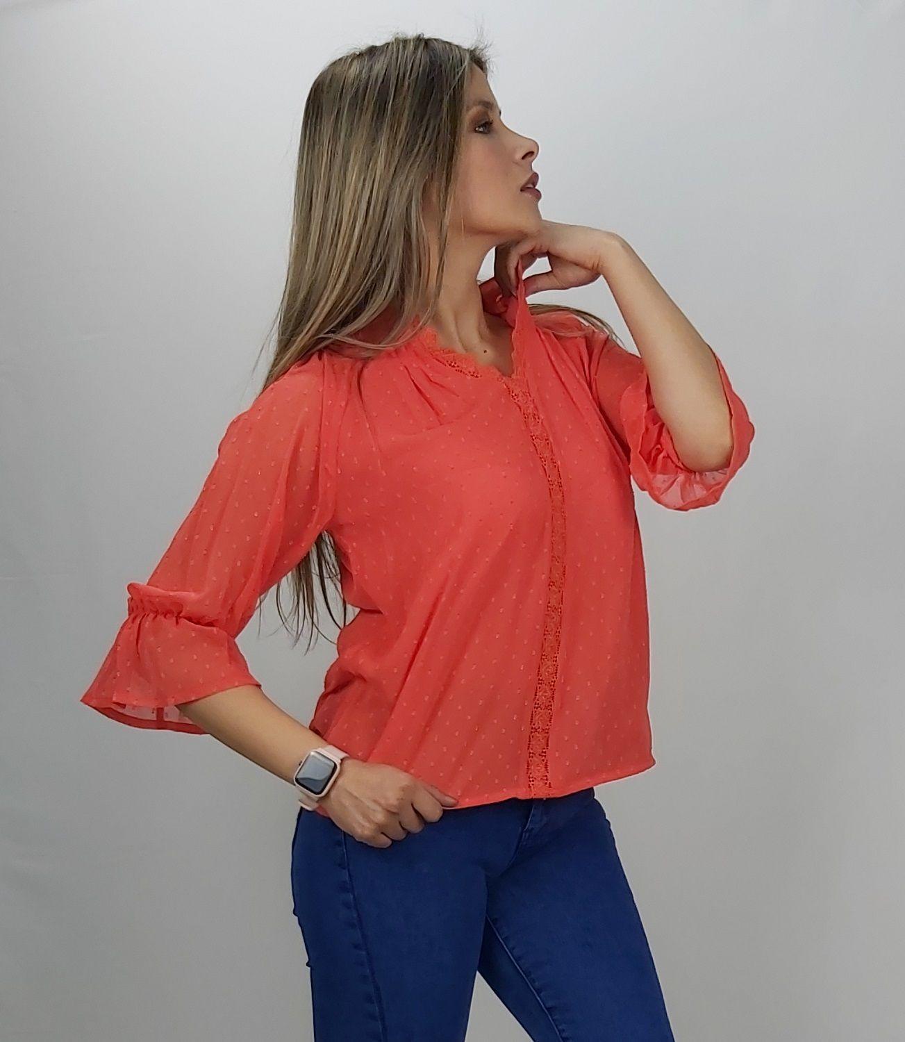 Bluson chiffon jacquard brodery-1