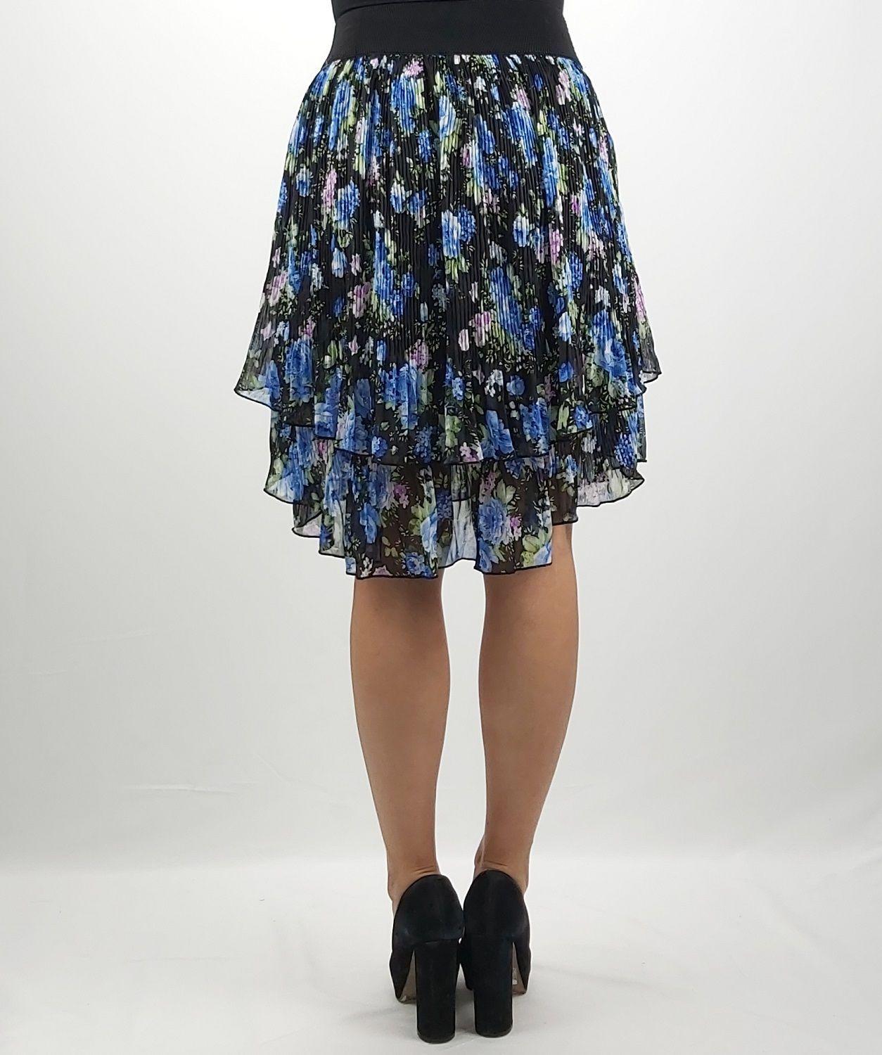 Falda chiffon estampado flor-2