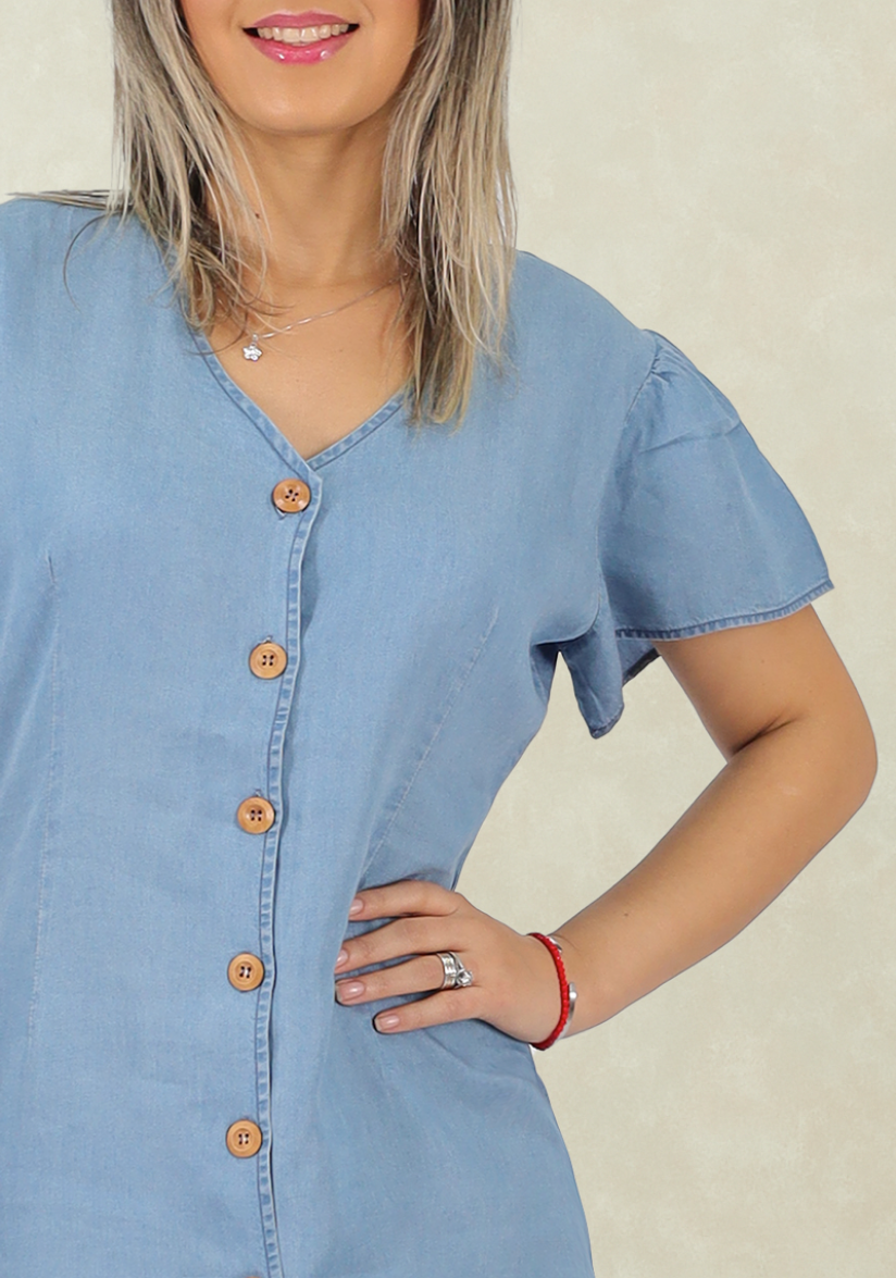 Vestido Casual Tencel Azul Tentatation-2