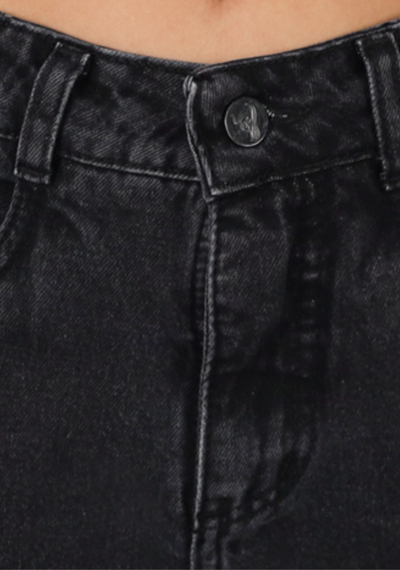 Wide Leg Black Bolsillo Parche-2