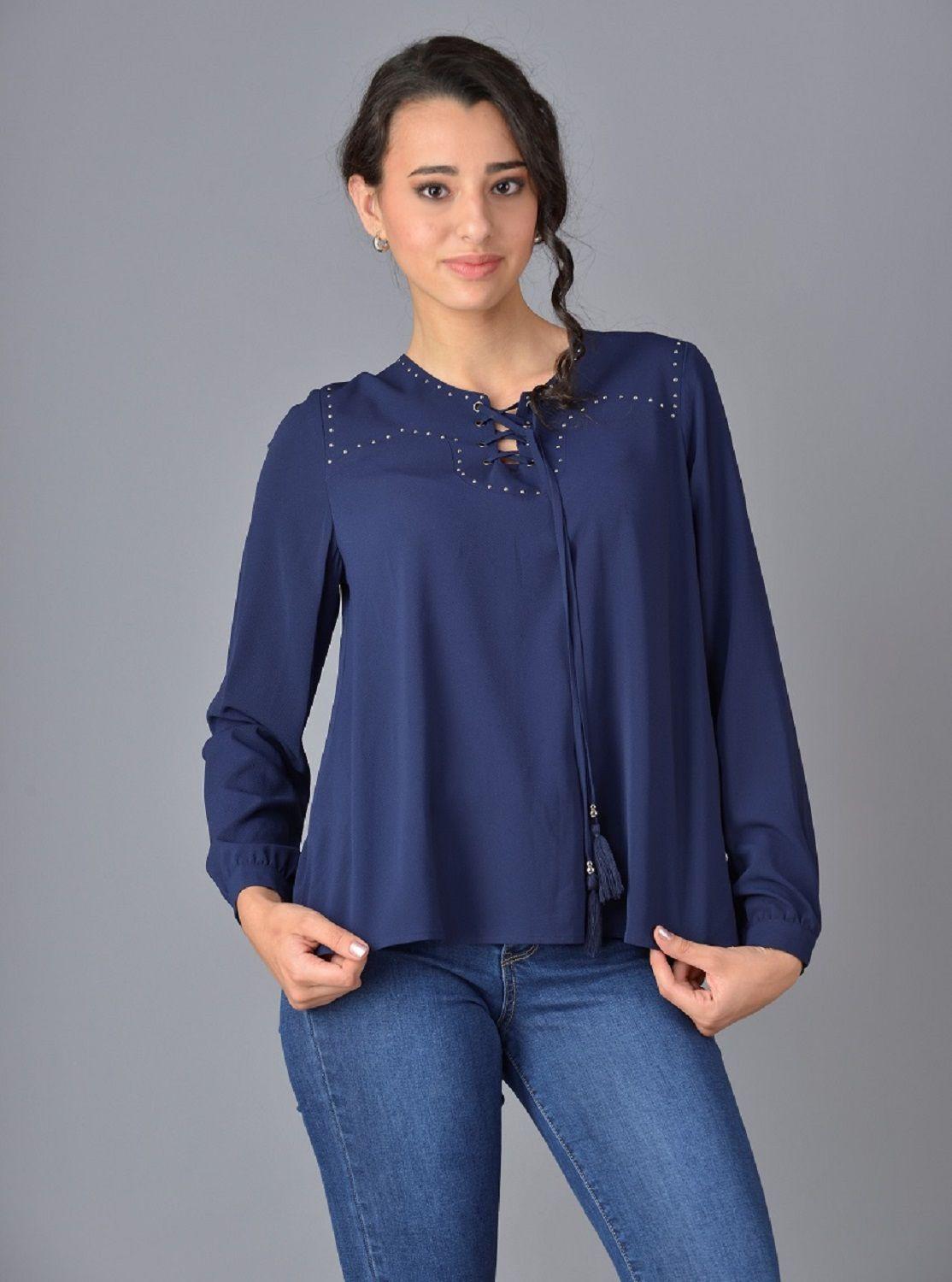 Bluson con tachas azul-0
