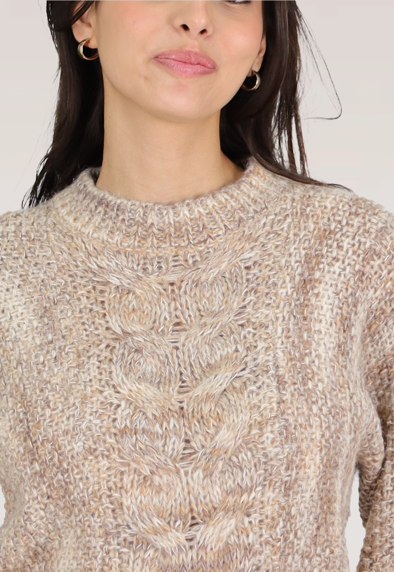 SWEATER OVERSIZE TRENZA POLIAMIDA BEIGE-2
