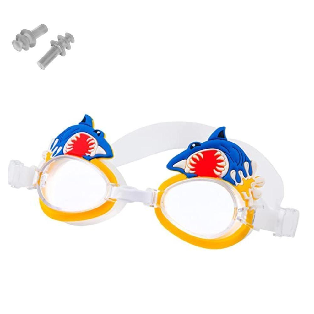 Lentes De Natacion Para Niños Con Tapones de Oido - Tiburon-0