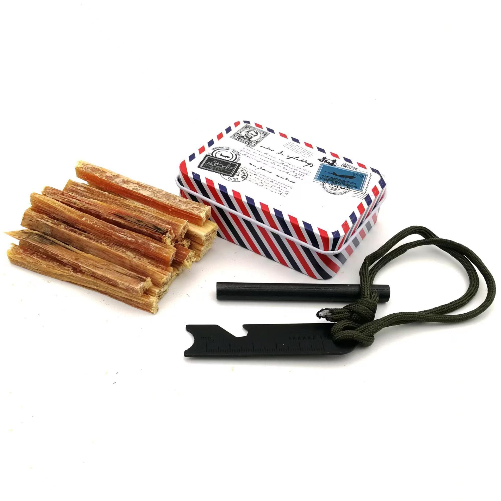 Set Pedernal Supervivencia Con Iniciador De Fuego Camping -0