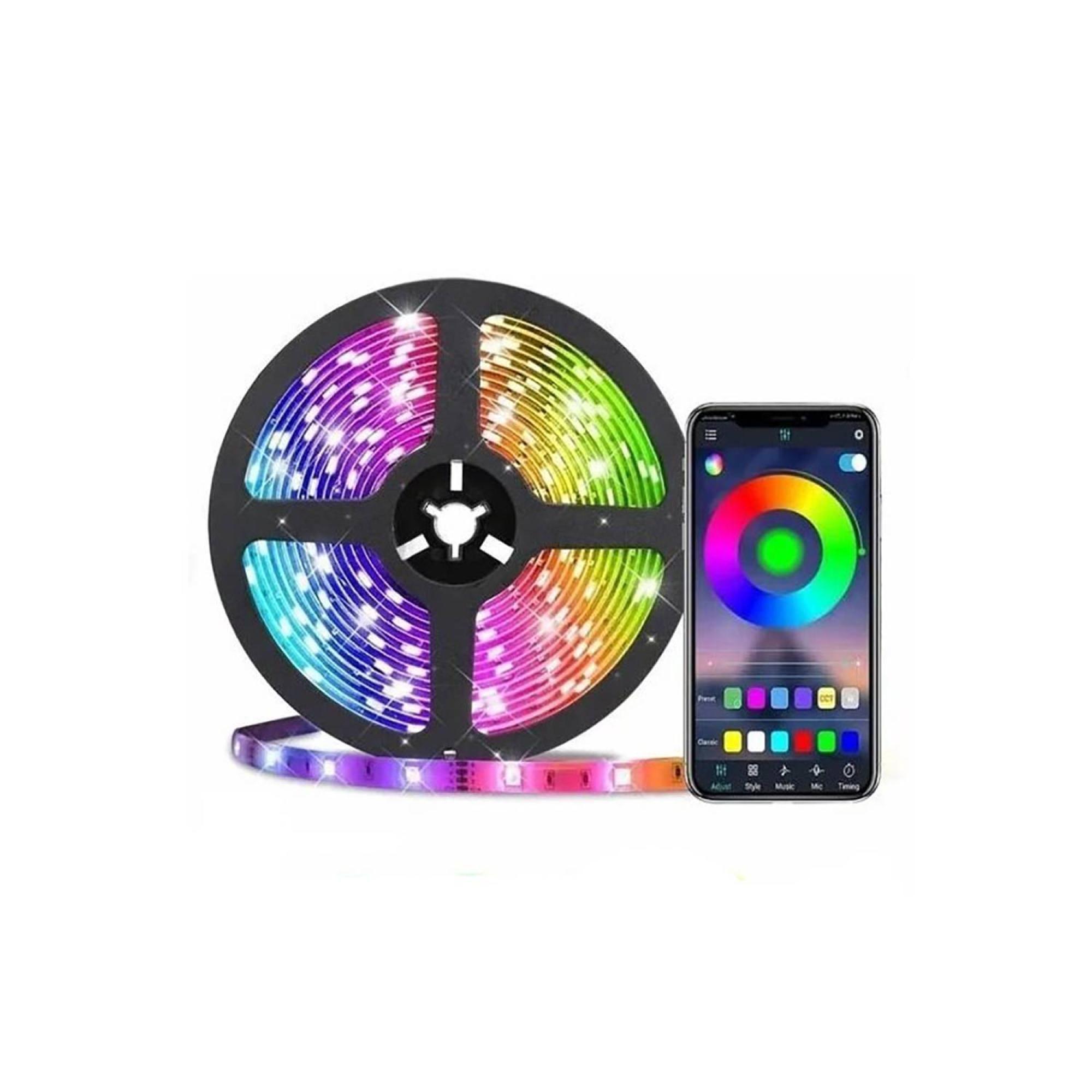 Tira De Luces Led Rgb Bluetooth Control App IOS y Android - 5 Metros-0