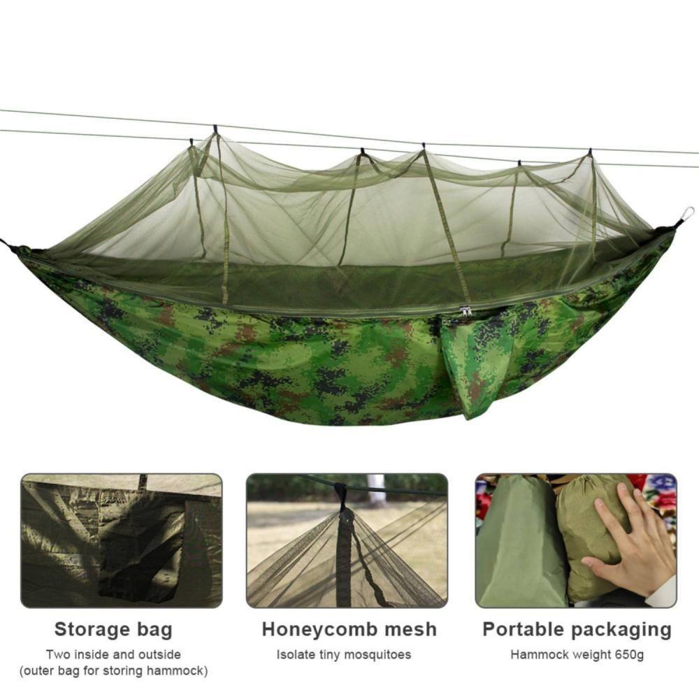Hamaca Doble Con Protección Anti-Insectos 260cm - Facil de Transportar -3