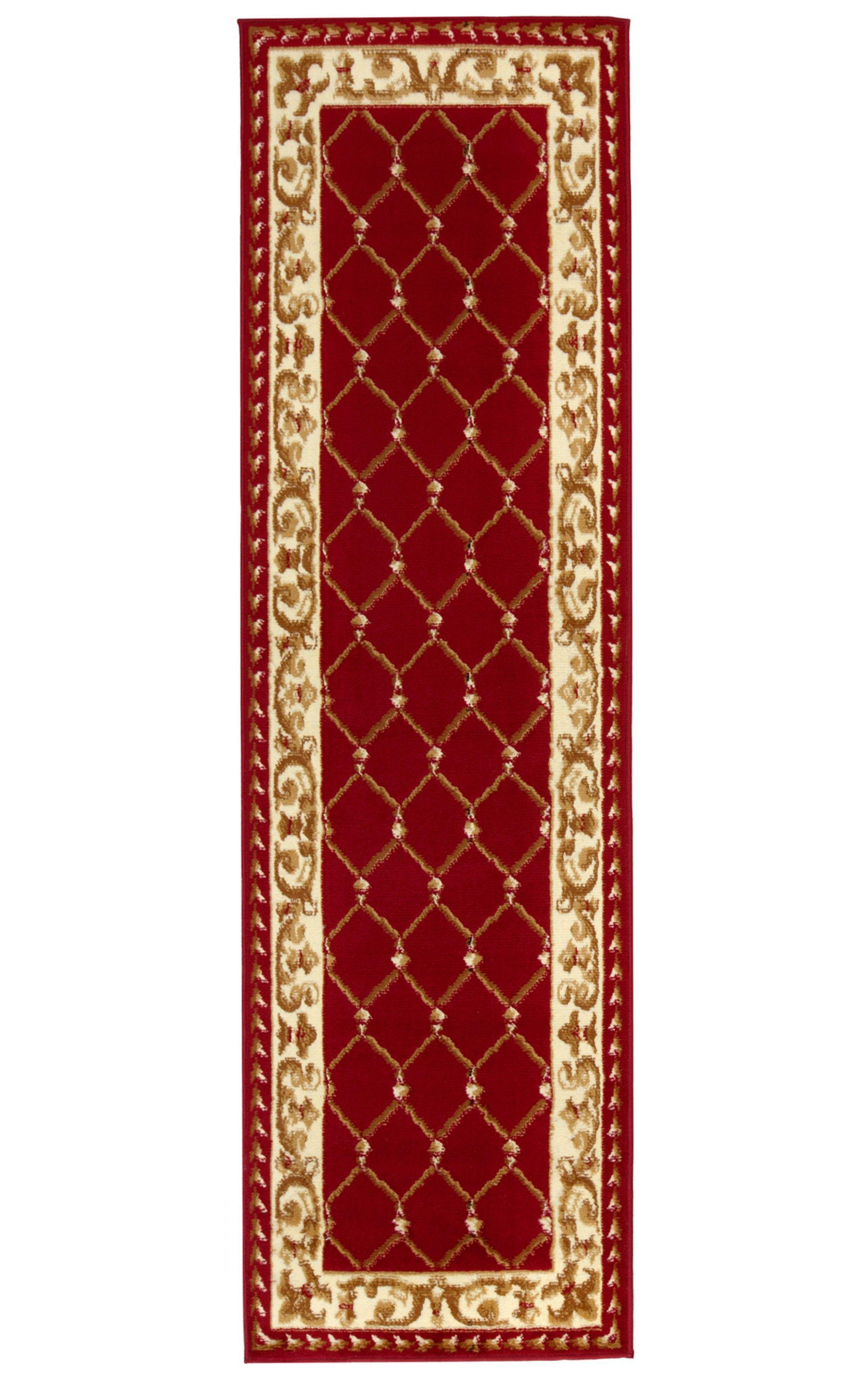 Alfombra Pasillo Kashan King Roja 66 x 430 cm-0