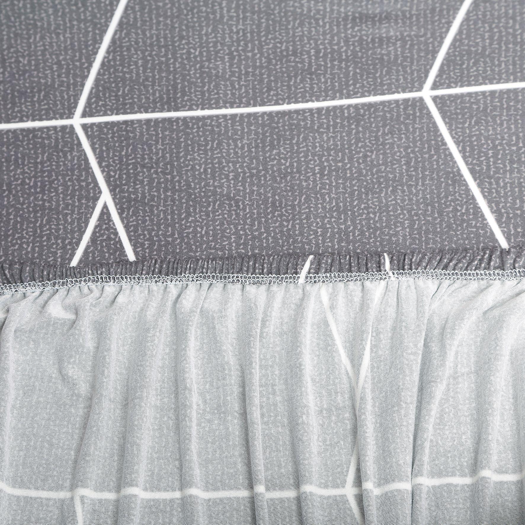 Funda Para Sofa Forma en L  Gris Lineas-5