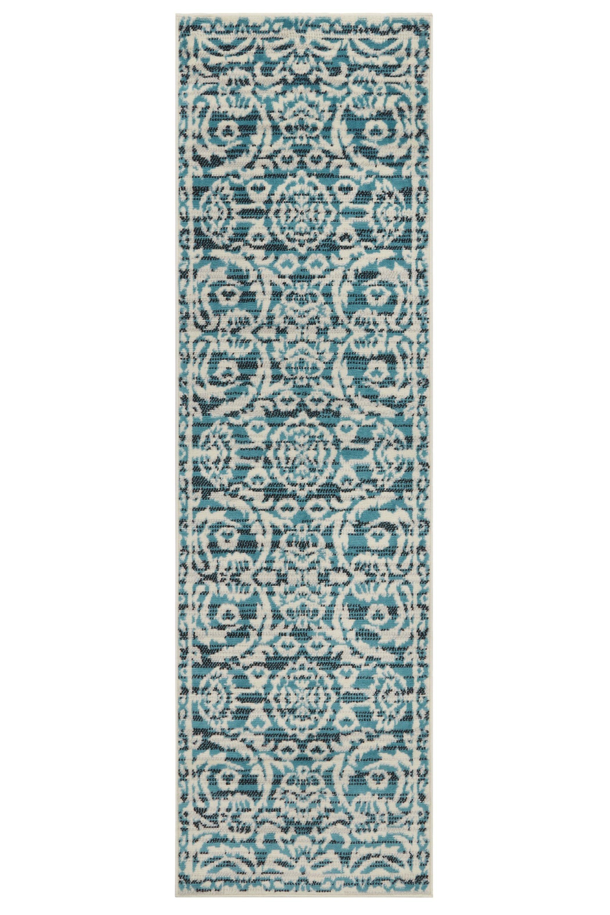 Alfombra Pasillo Kashan King 506 Azul 66 x 430 cm-0