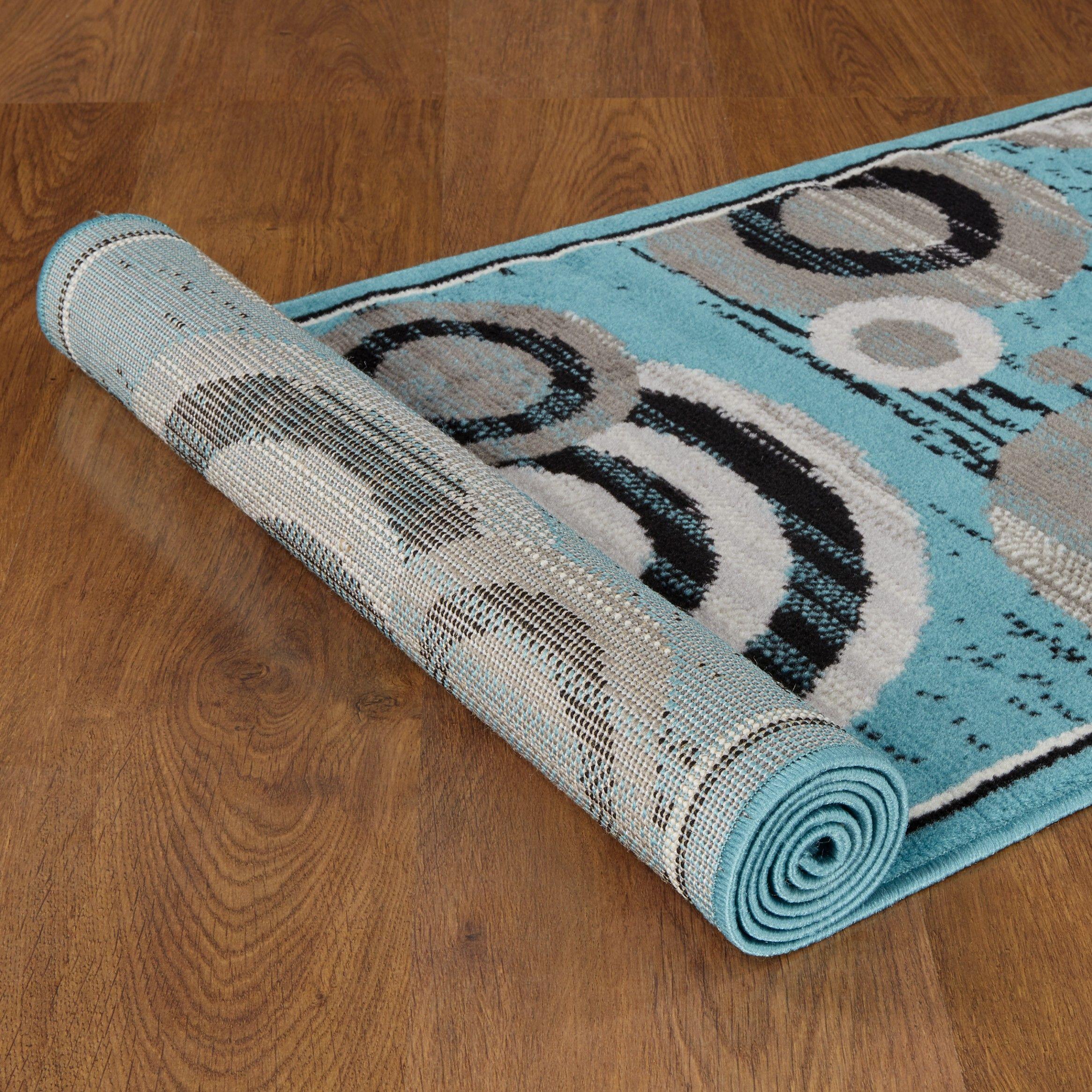 Alfombra Pasillo Kashan King Azul 66 x 430 cm-4