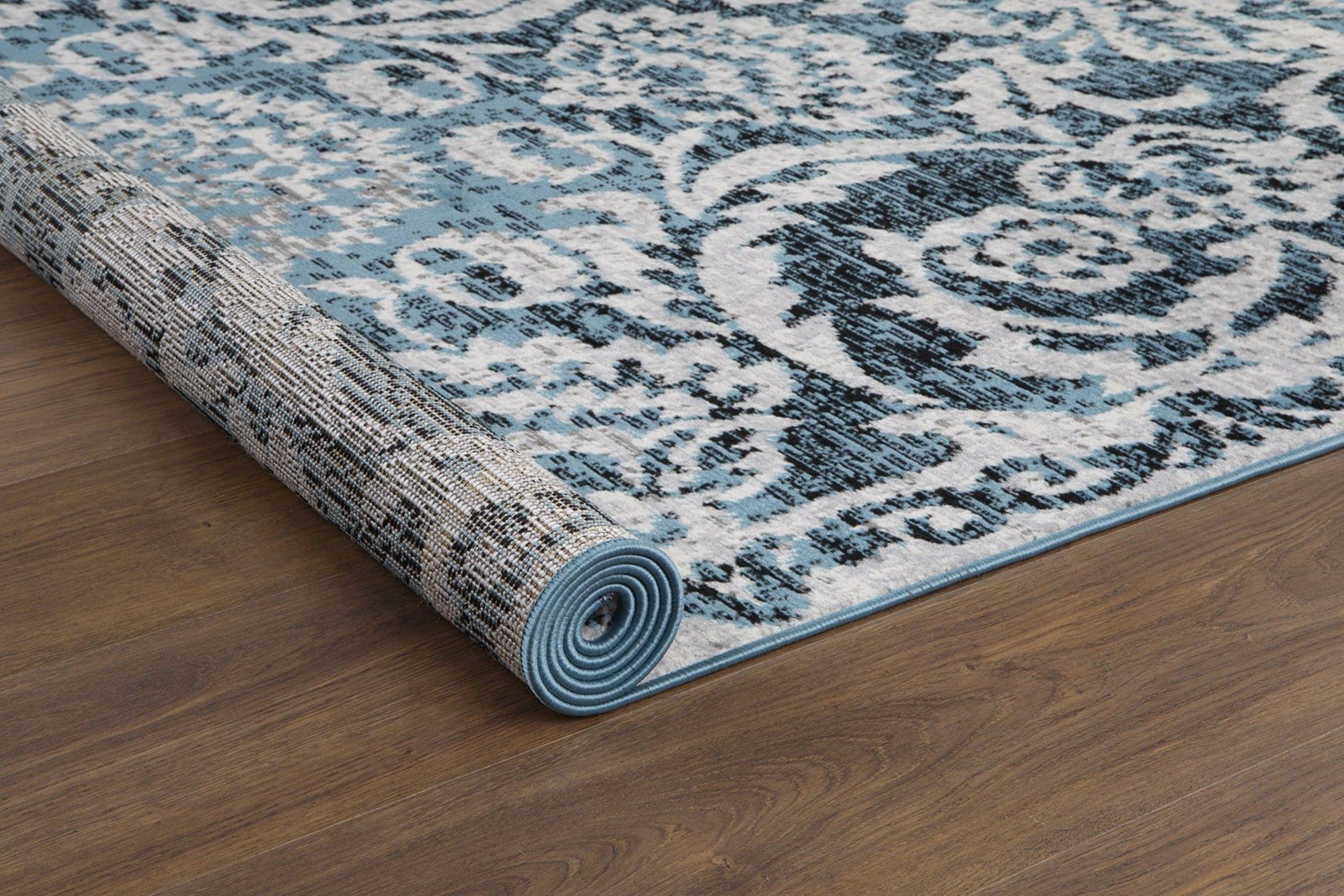 Bajada de Cama Kashan King Azul 60 x 90 cm-3