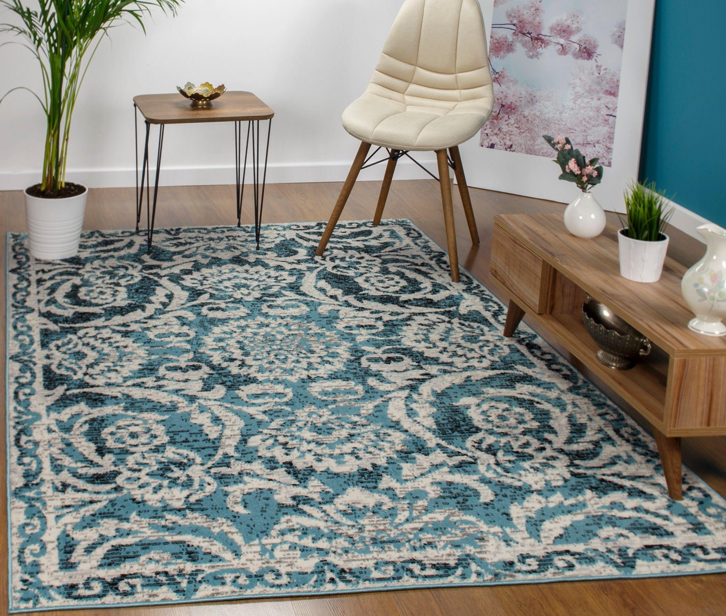 Alfombra Kashan King 506 Azul 153 x 213 cm-1