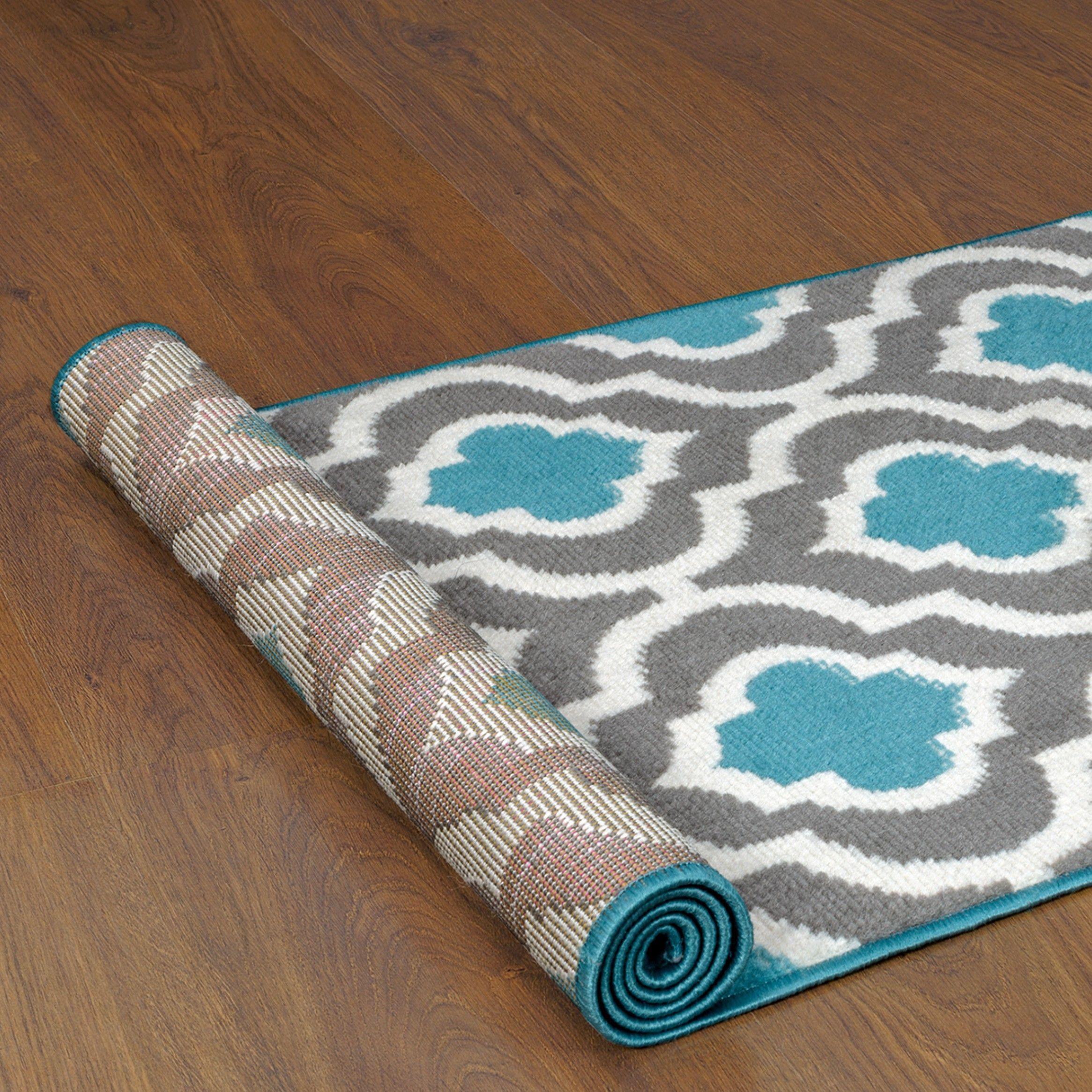 Alfombra Pasillo Kashan King 505 Azul 66 x 430 cm-4
