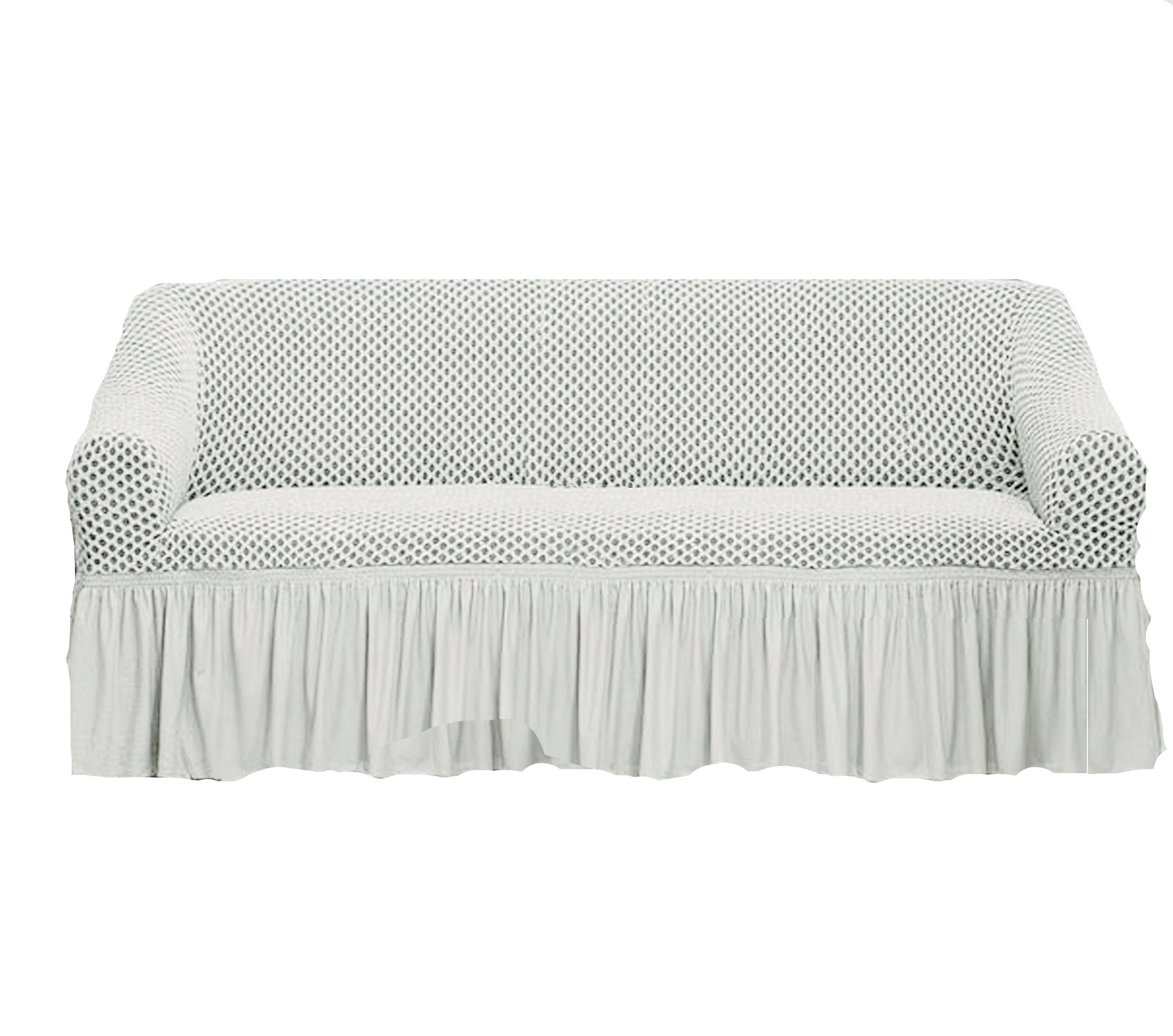 Funda para sofá 3 cuerpos blanco 85 x 185 cm-0