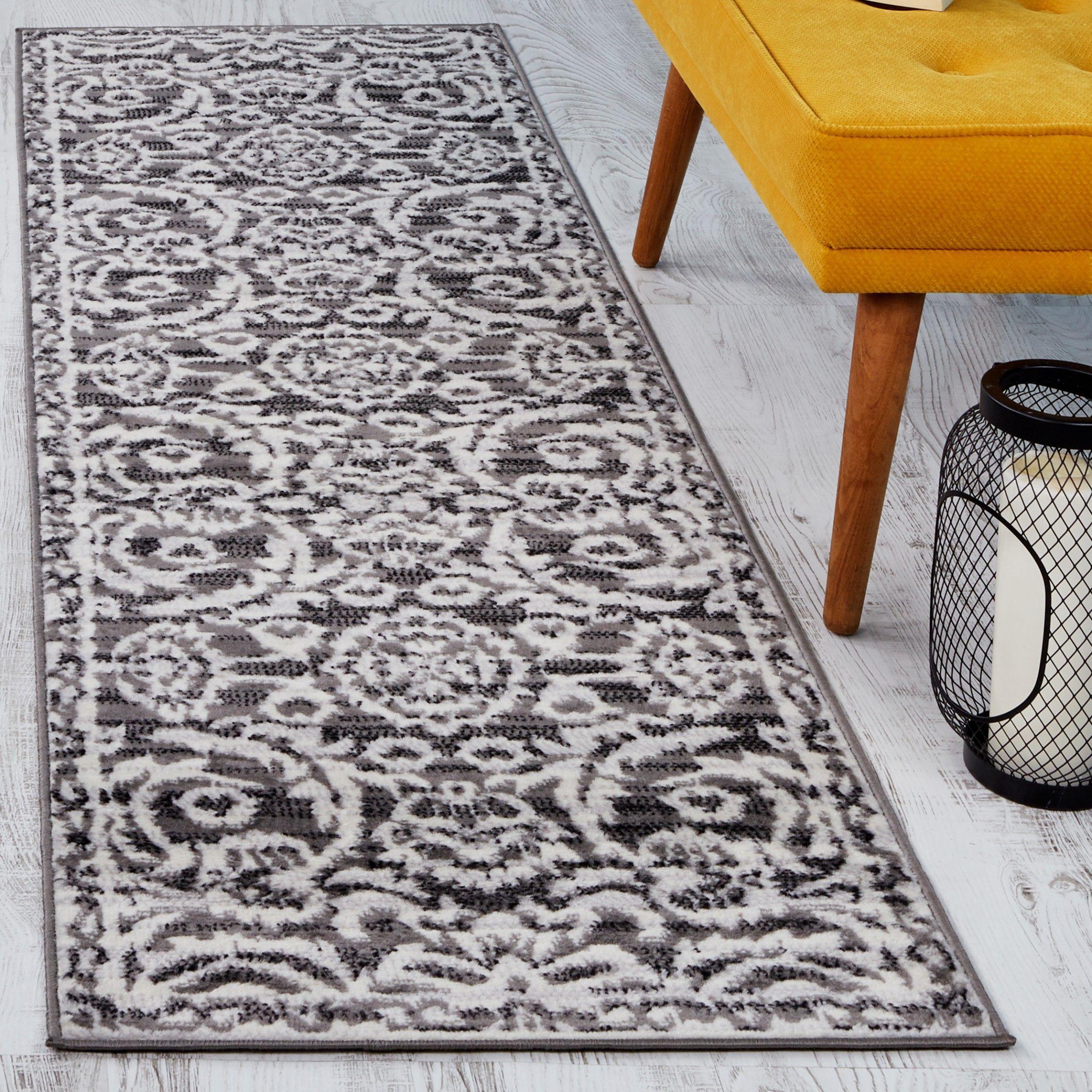 Alfombra Pasillo Kashan King Gris 61 x 213 cm-1