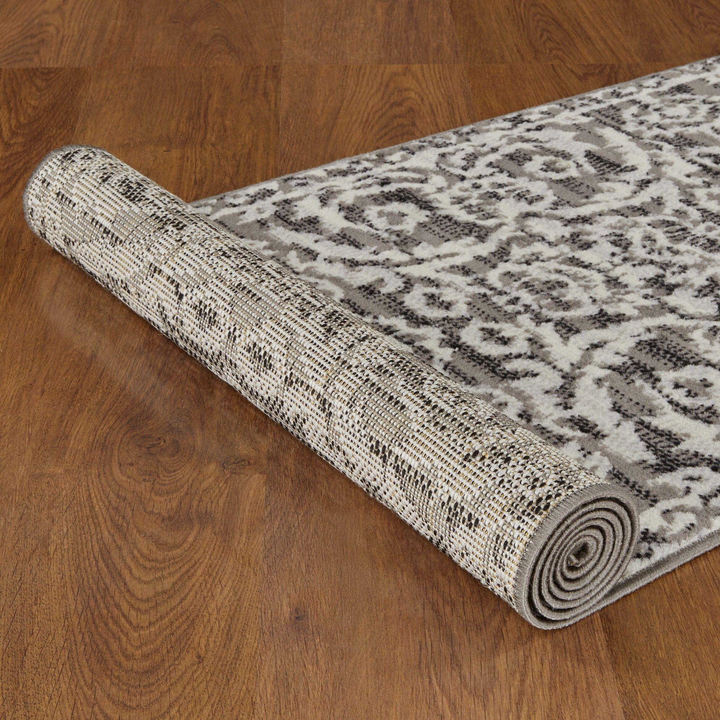 Alfombra Pasillo Kashan King Gris 61 x 213 cm-4