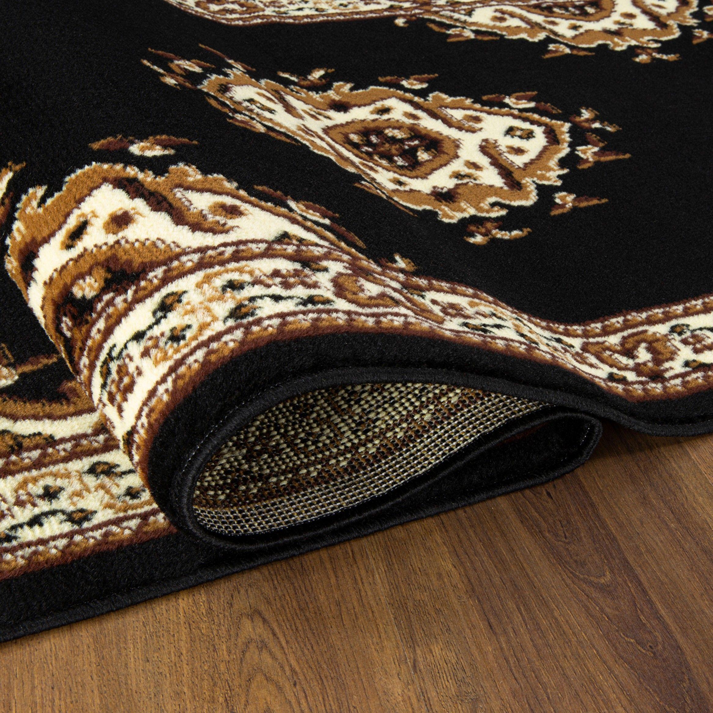 Alfombra Pasillo Kashan King 504 Negra 61 x 213 cm-2